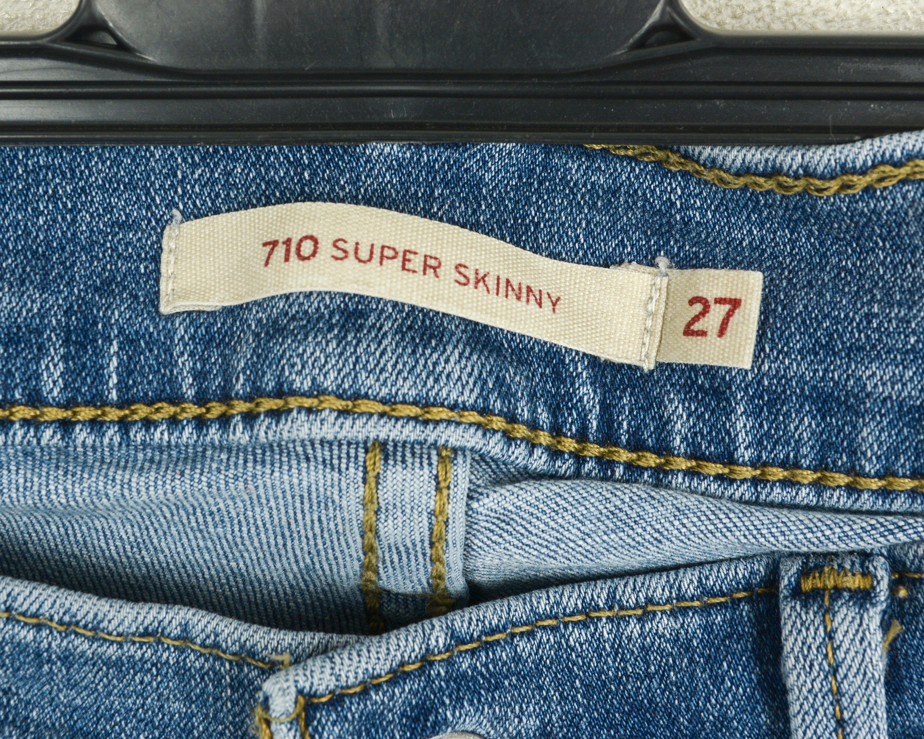 Levi's 710 Women W27 L32 Super Skinny Jeans Trousers Pants Stretchy Size 27" / US 4 / IT 40 - 3 Thumbnail