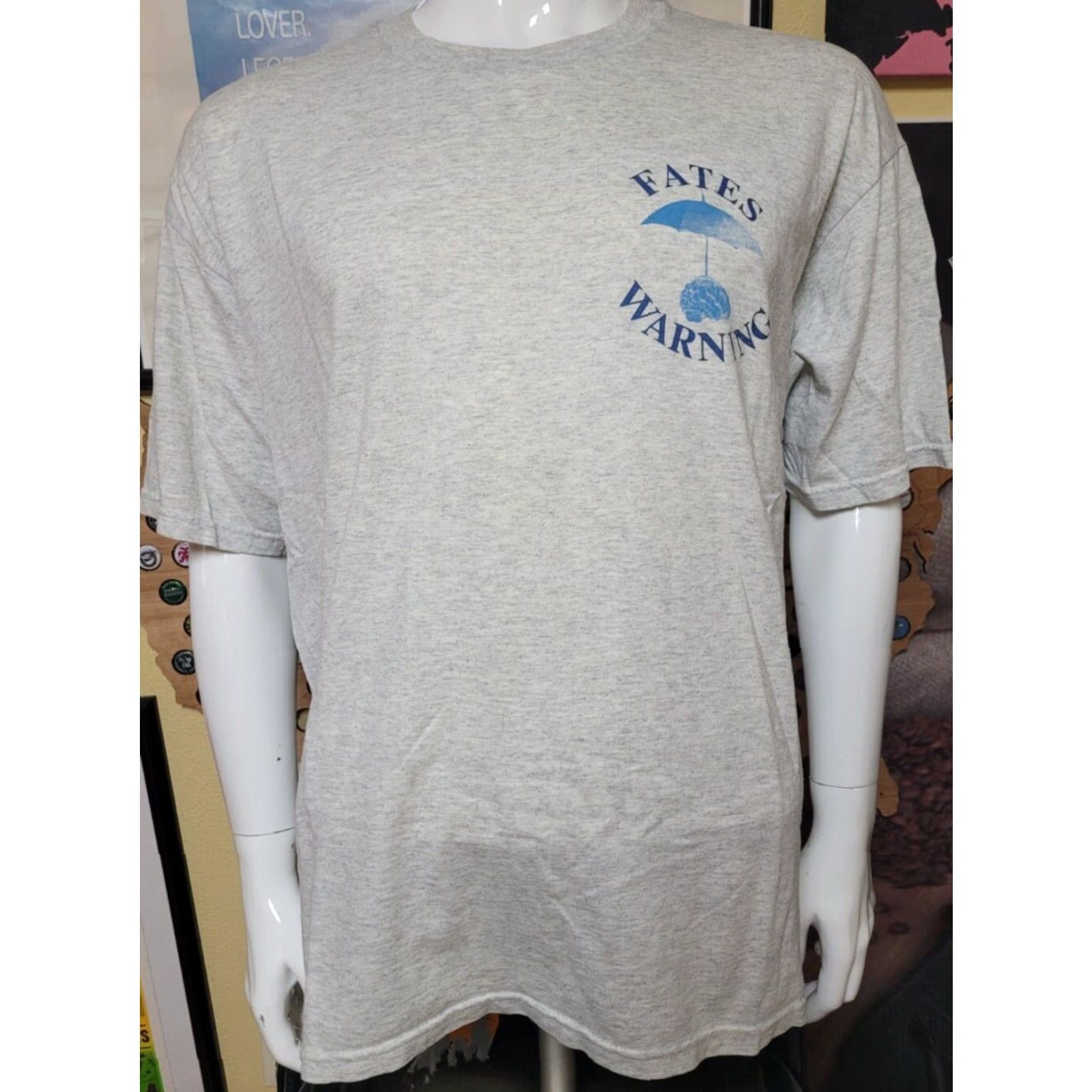 Hanes VTG 1997 Fates Warning A Pleasant Shade of Gray T Shirt XL Hanes Mens Graphic Tee Gray Cotton Blend Short Sleeve Crew Neck Prog Metal Band Music Size US XL / EU 56 / 4 - 2 Thumbnail