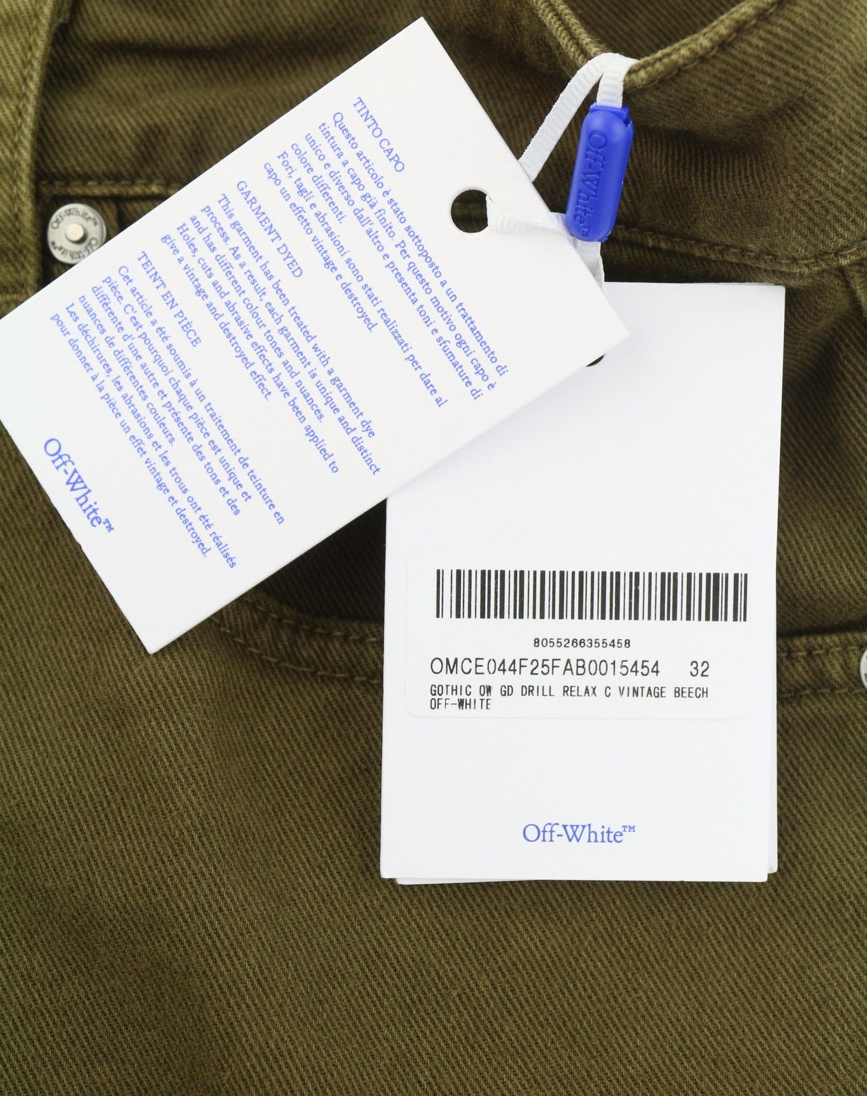 Off-White GOTHIC W32 Brown Cargo Embroidered Jeans 86799 Size US 32 / EU 48 - 7 Thumbnail