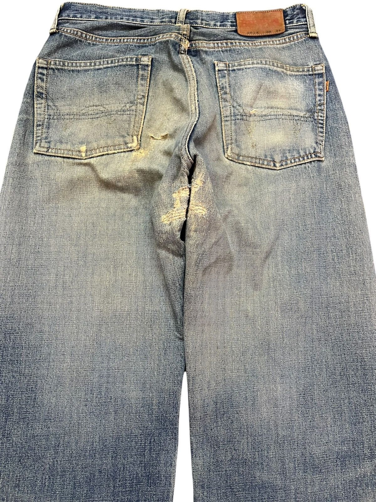 Edwin Vintage Edwin 505 X Selvedge Destroyed Distressed Denim Size US 30 / EU 46 - 8 Thumbnail