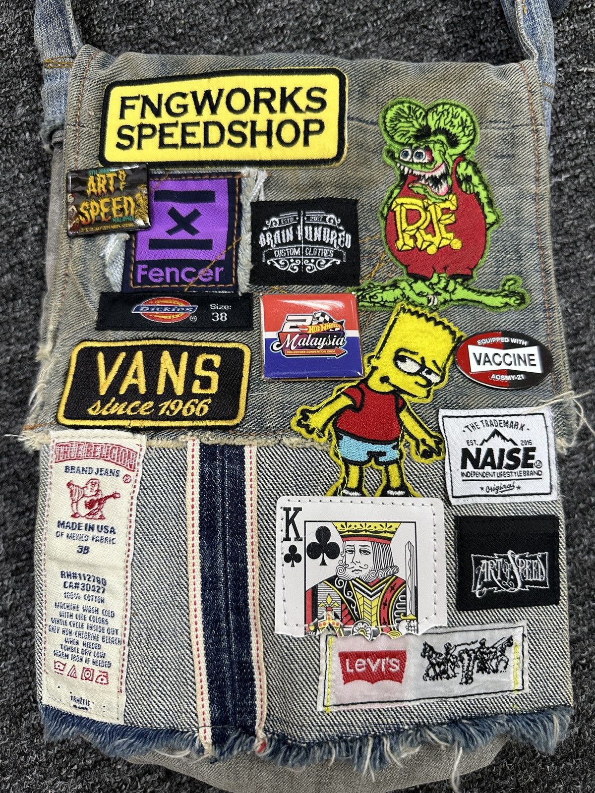 Handmade Very Rare Vintage Unbranded Jeans Custom Made Bag BGA0001 Size ONE SIZE - 2 Thumbnail