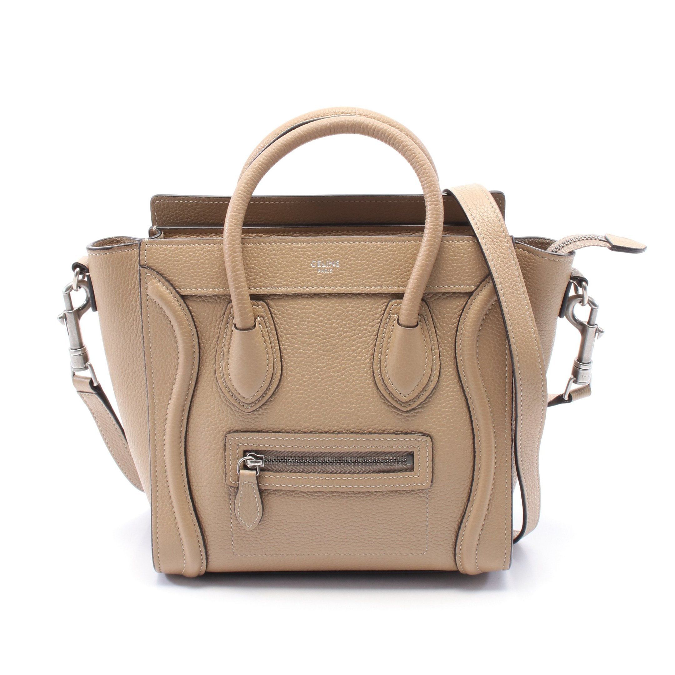 Celine Celine Luggage Nano Shopper Handbag Leather Beige Size ONE SIZE - 1 Thumbnail