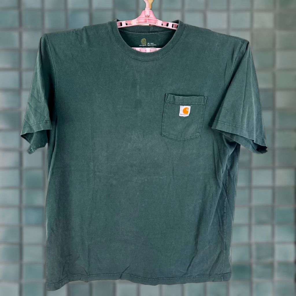 Carhartt Carhartt T Shirt Mens K87 Original Fit Pocket Green Size XLT Crew Neck Short Sleeve Size US XL / EU 56 / 4 - 1 Thumbnail