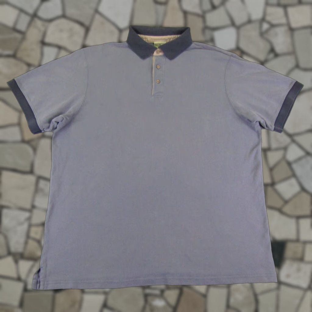 Vintage VINTAGE LL Bean Polo Shirt Men XL Tall Blue Contrast Collar Pique Cotton Short Sleeve - 90s/Classic Mens XL Tall Blue Polo Shirt Size US XL / EU 56 / 4 - 1 Thumbnail