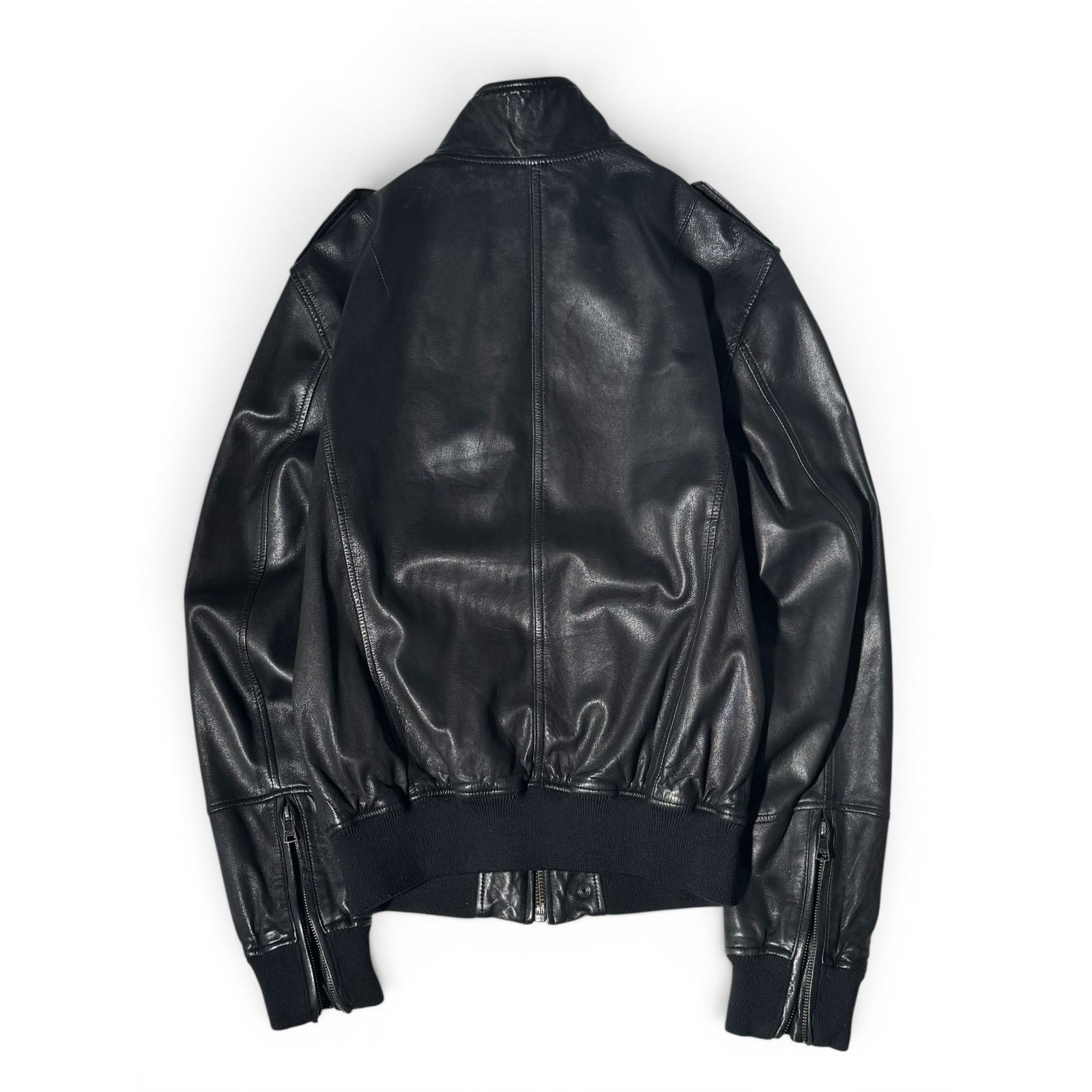 Dolce & Gabbana Dolce Gabbana Black Leather Multipocket Zipper Jacket Size US L / EU 52-54 / 3 - 3 Thumbnail