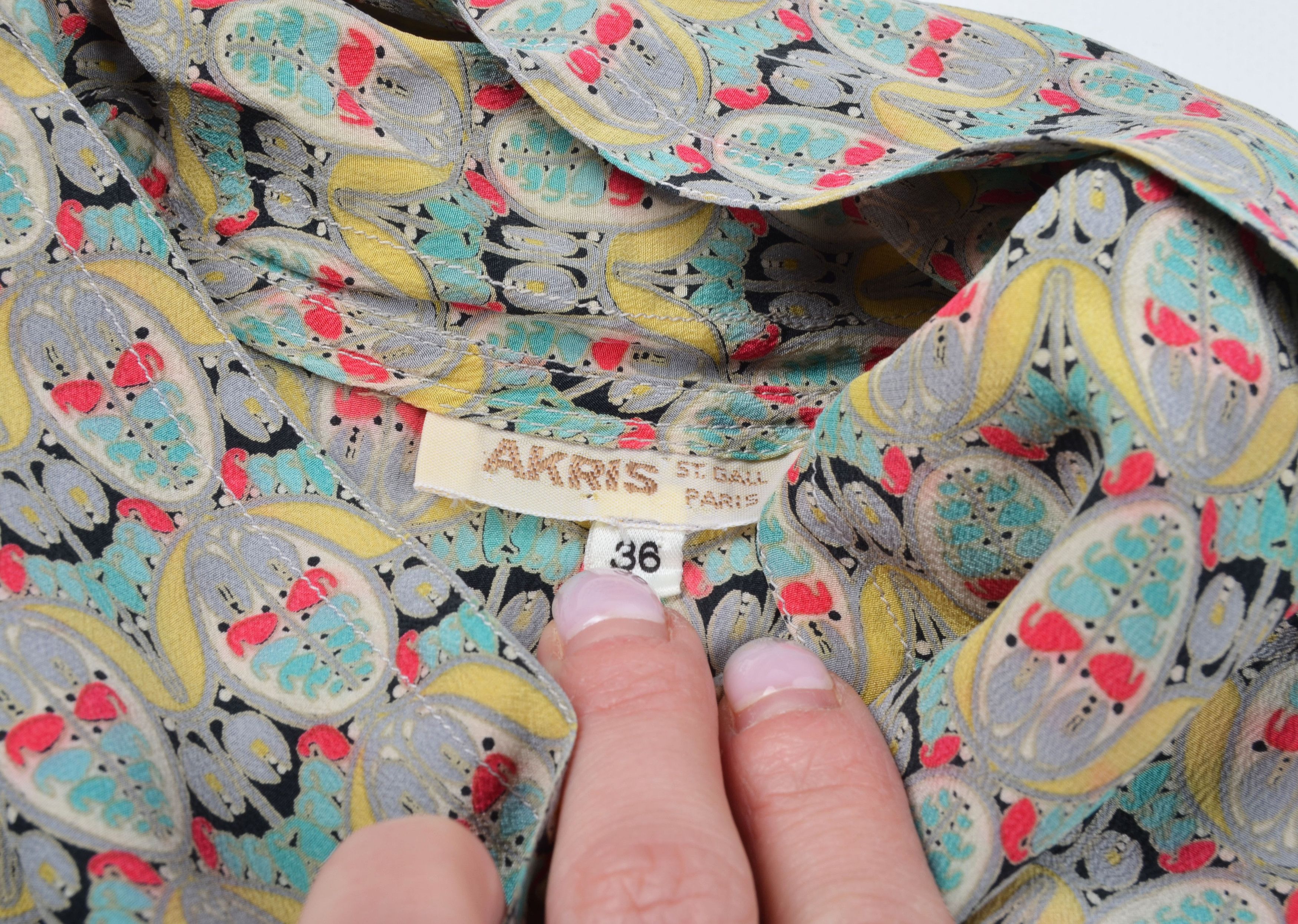 Akris AKRIS Vintage 80's Silk Tie Neck Pussy Bow Blouse Size S / US 4 / IT 40 - 7 Thumbnail