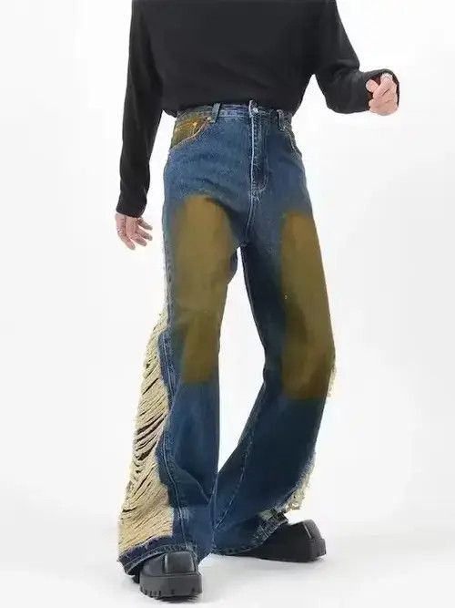 Ripped Stacked Baggy Jeans