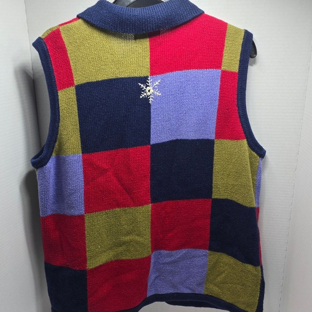 The Unbranded Brand Breckenridge Colorful Patchwork Vest Snowflake Design med Size M / US 6-8 / IT 42-44 - 6 Thumbnail