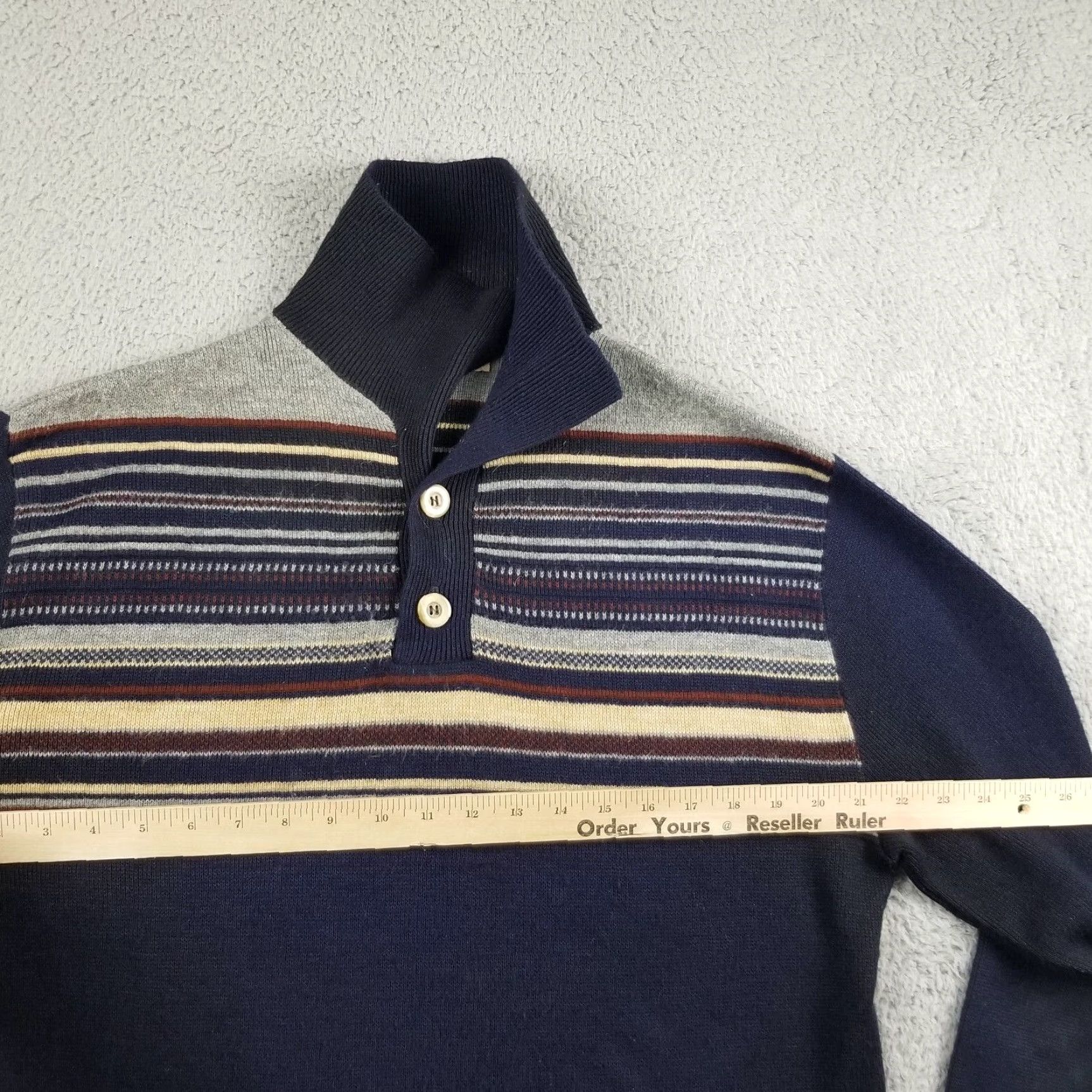 Vintage VINTAGE Lord Jeff Sweater Men L Henley Striped 100% DuPont Orlon Acrylic Blue 80s Fancy/Workwear Mens Size US L / EU 52-54 / 3 - 5 Thumbnail