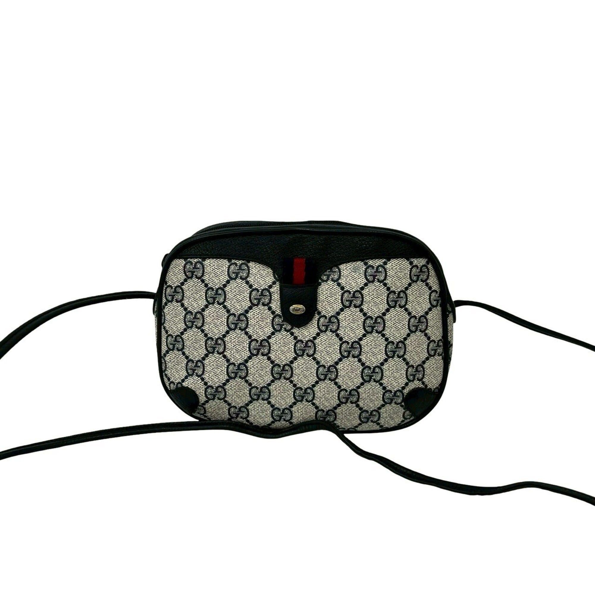 Gucci GUCCI Vintage Sherry Line GG Logo Leather Shoulder Bag/Pouch, Navy, 27165 Size ONE SIZE - 1 Thumbnail