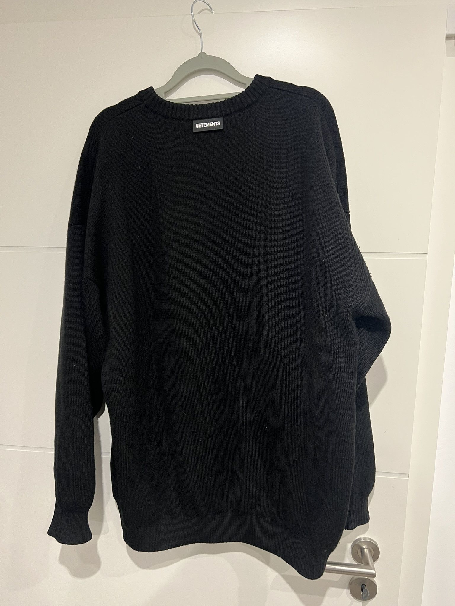 Vetements Intarsia Logo Knit Sweater - 100% Extra Fine Merino Wool Size US M / EU 48-50 / 2 - 2 Thumbnail