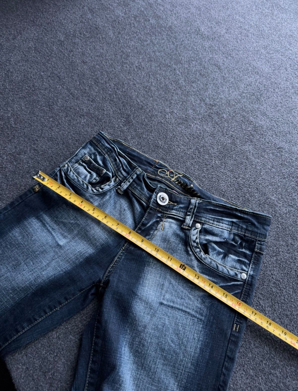 Hysteric Glamour Y2K Japanese LGB Punk Crown Embroidered Flared Denim Jeans Size 29" - 23 Thumbnail