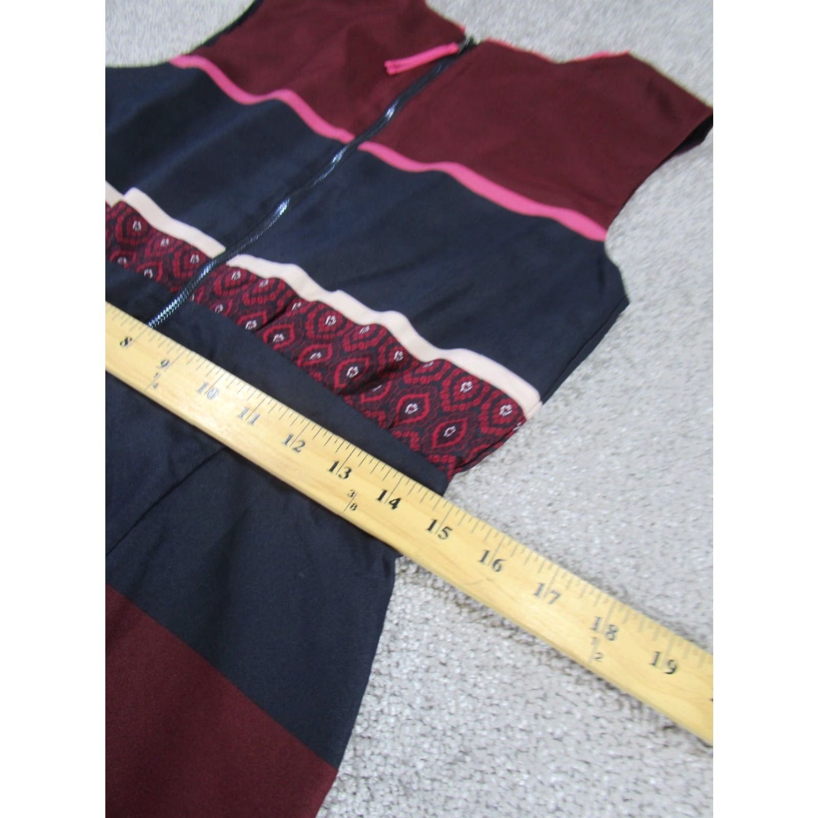 Loft VINTAGE Loft Shift Dress Womens 2 Burgundy Red Striped Sleeveless NEW Size XS / US 0-2 / IT 36-38 - 5 Thumbnail