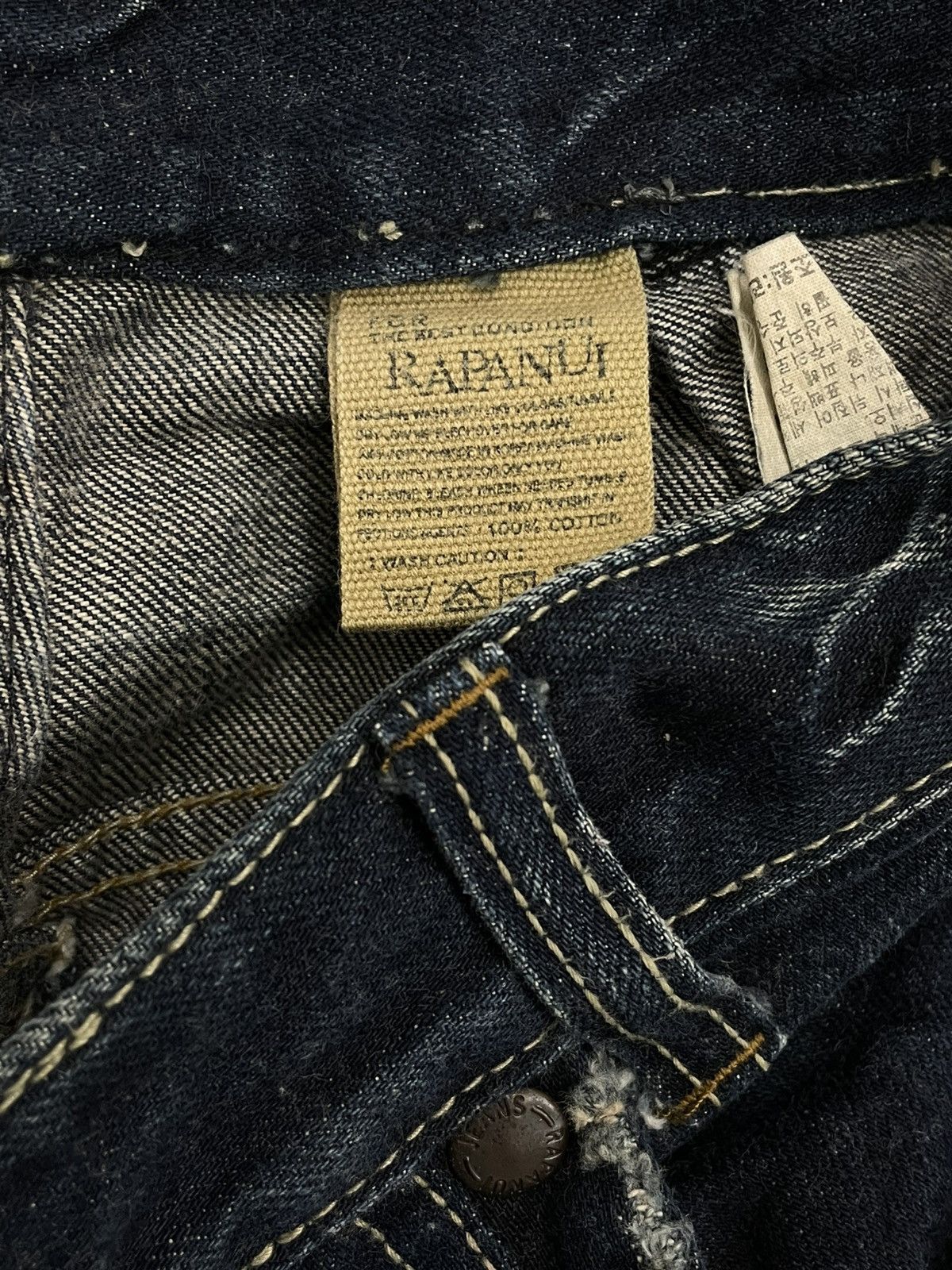 Japanese Brand Vintage Authentic Designer Japan Rapanui Distressed Denim Size US 29 - 16 Thumbnail