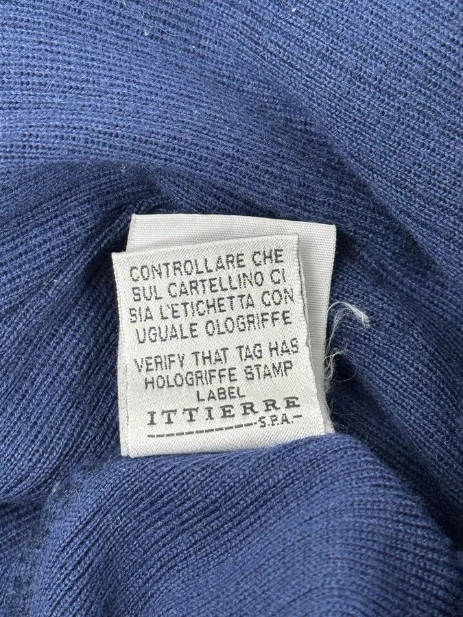 Versace Versace Navy Flat Wool Longsleeve Polo Size M / US 6-8 / IT 42-44 - 10 Thumbnail