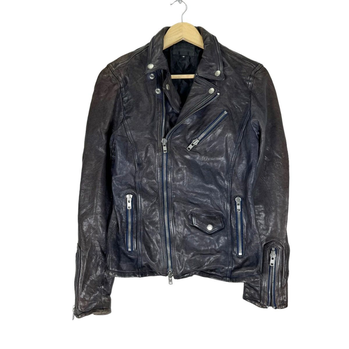 ⚡️MURDER LICENSE GOAT LEATHER DOUBLE COLLAR BIKERS JACKET