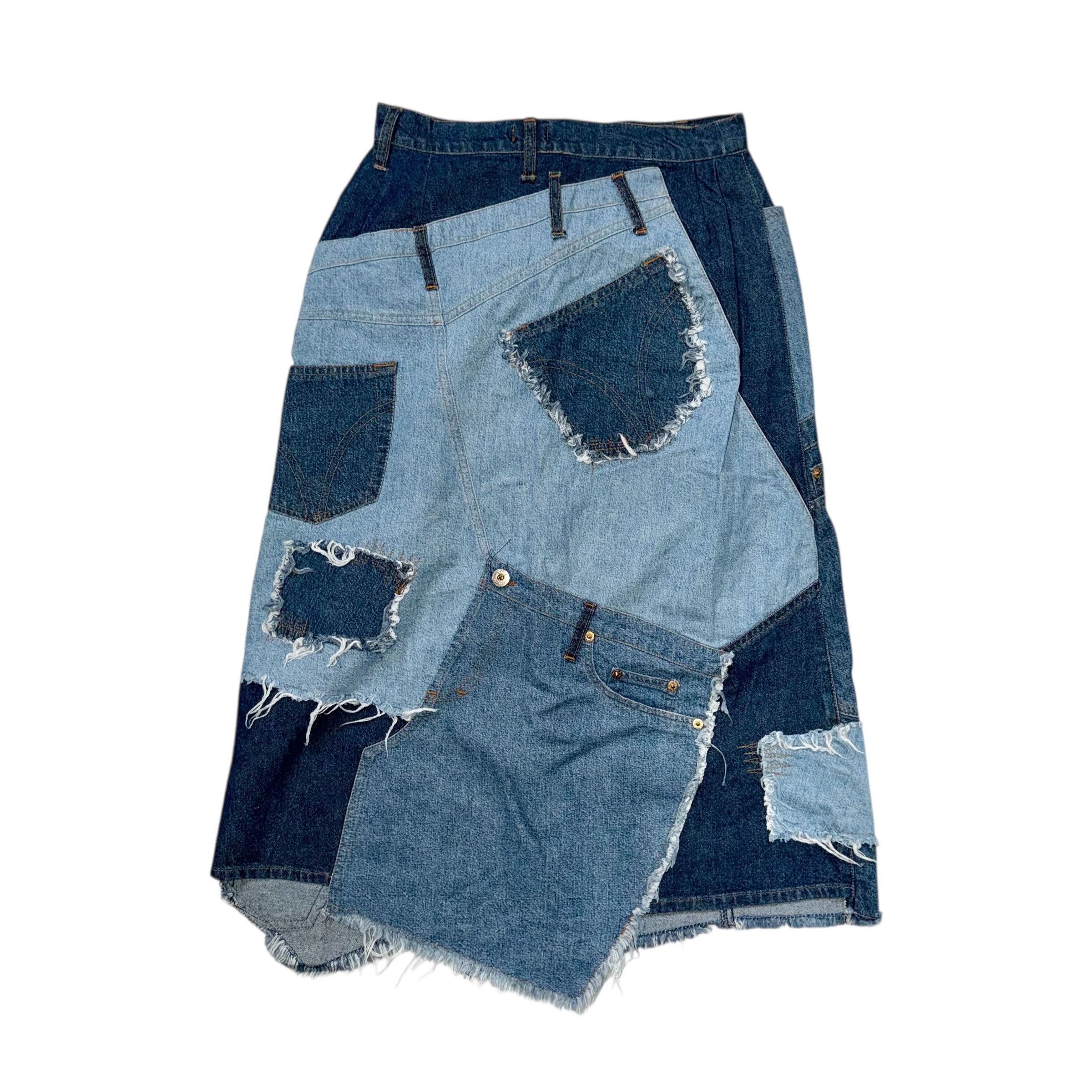 Dolce & Gabbana DOLCE & GABBANA VINTAGE PATCHWORK DENIM SKIRT Size 32" / US 10 / IT 46 - 2 Thumbnail