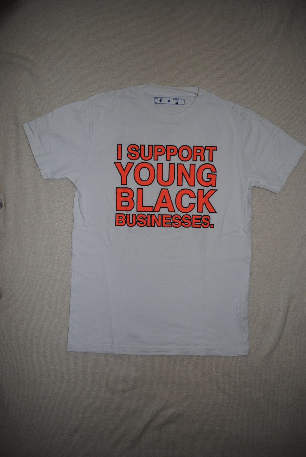 Off-White OFF WHITE “I SUPPORT YOUNG BLACK BUSINESSES TEE” Size US S / EU 44-46 / 1 - 1 Thumbnail