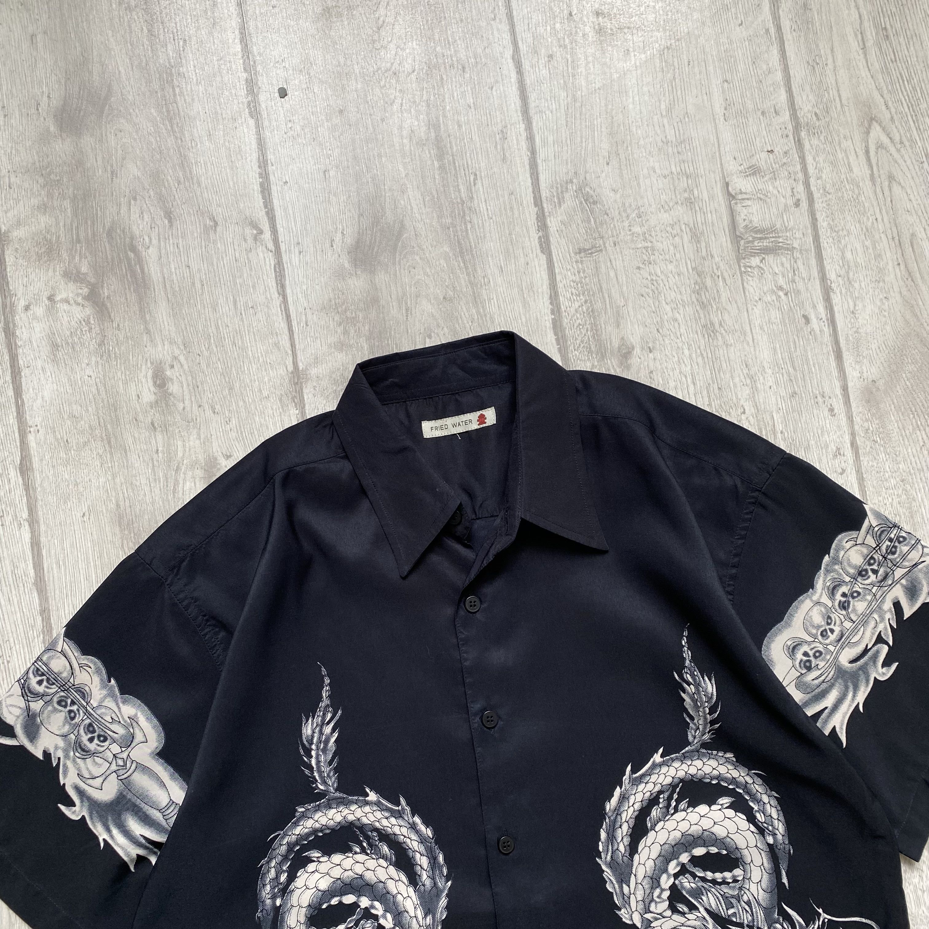 Japanese Brand 🐉 Vintage Dragon Skulls Shirt Japanese Y2K Hawaiian Size US S / EU 44-46 / 1 - 2 Thumbnail