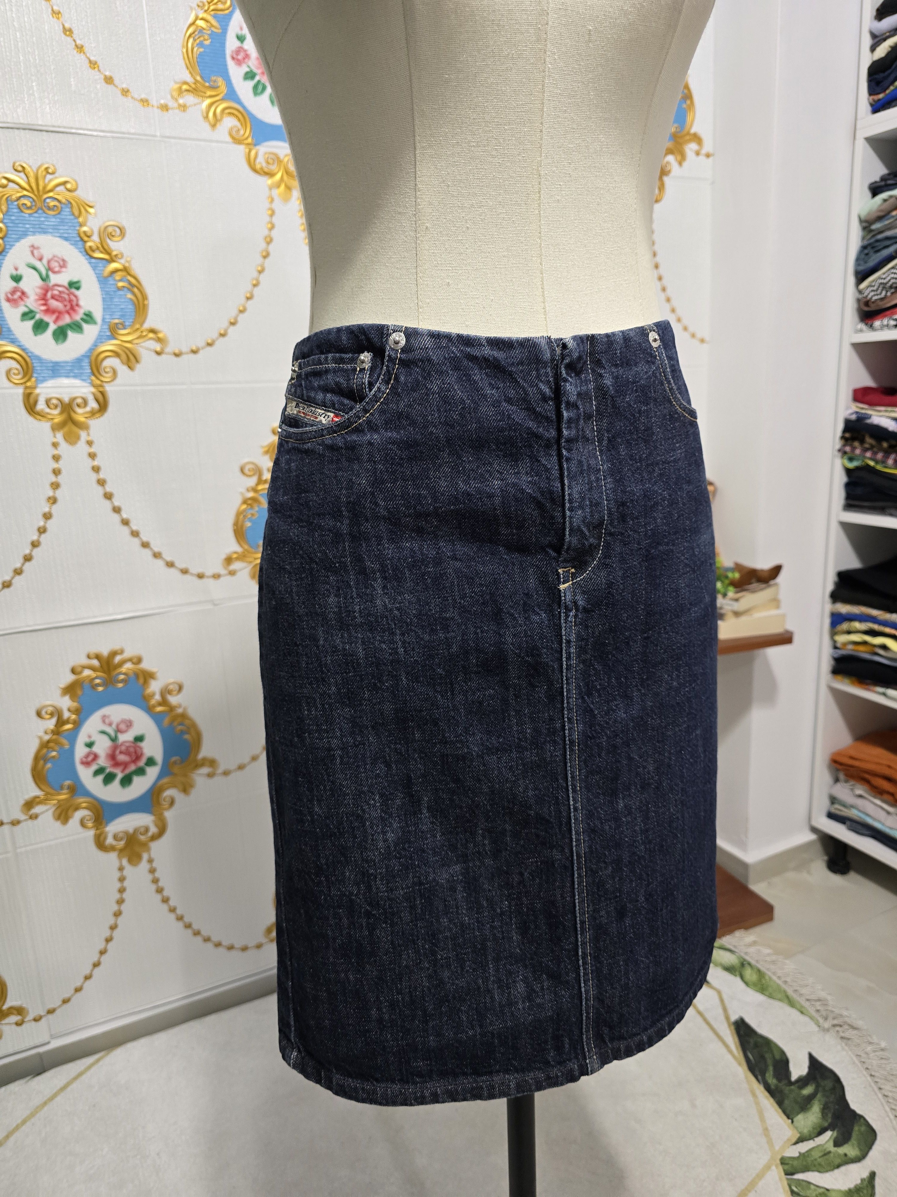 Diesel × Vintage DIESEL jeans skirt women size Medium ,rare beautiful Size 29" - 5 Thumbnail