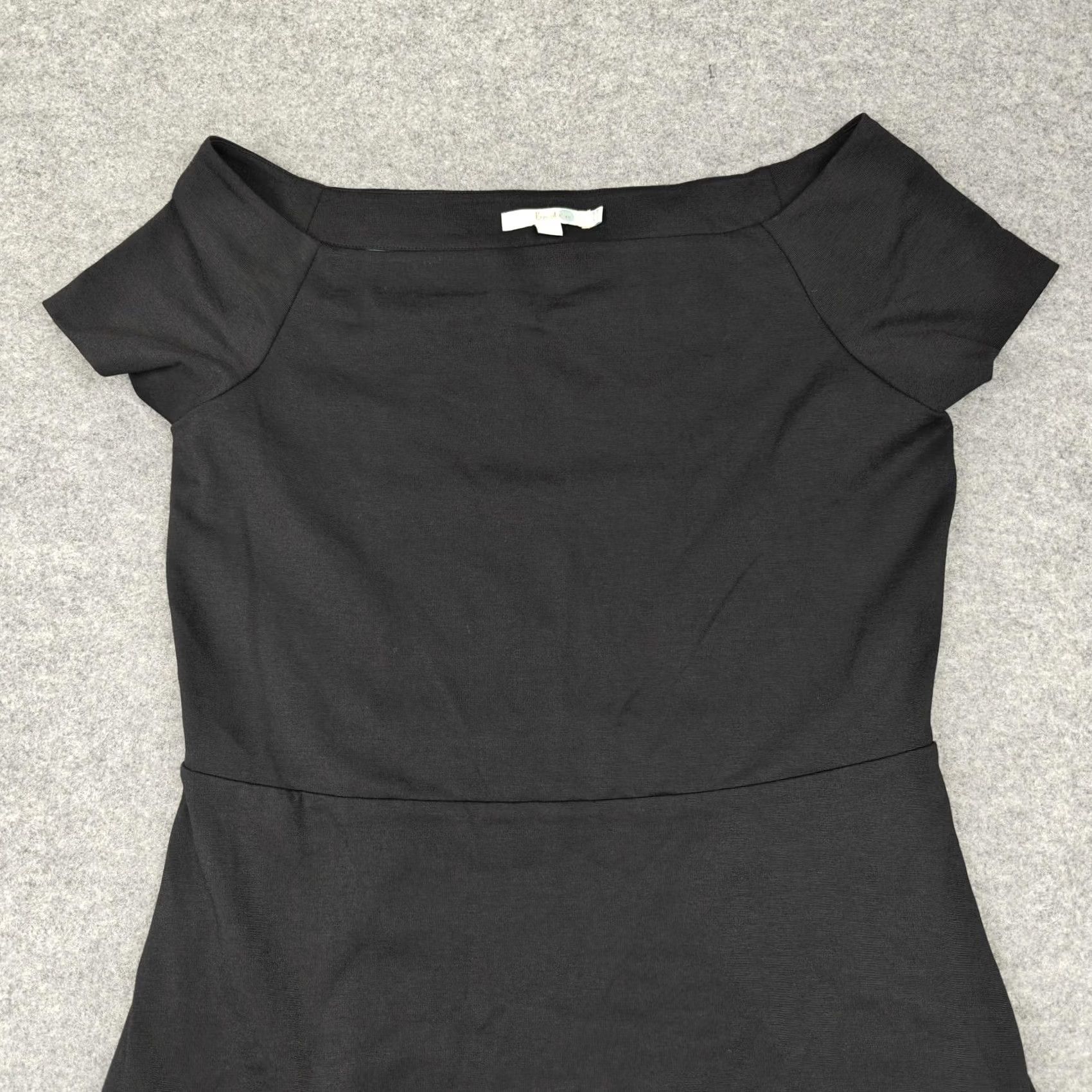 Boden Boden Dress Womens 12 Black Off Shoulder A-Line Knee Length Little Black Dress Size XL / US 12-14 / IT 48-50 - 2 Thumbnail
