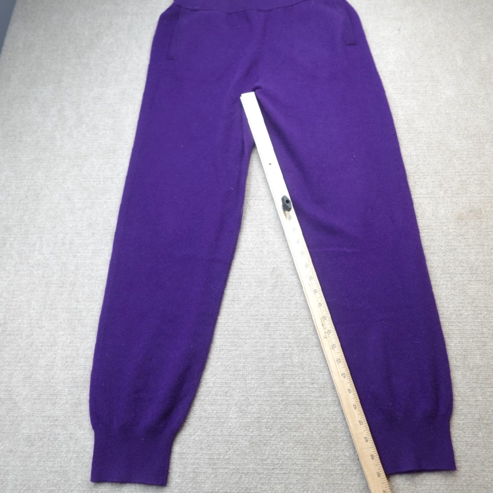Maje Maje Pants Womens 12 Purple Solid Cashmere Blend Joggers NEW Size 34" / US 12 / IT 48 - 2 Thumbnail