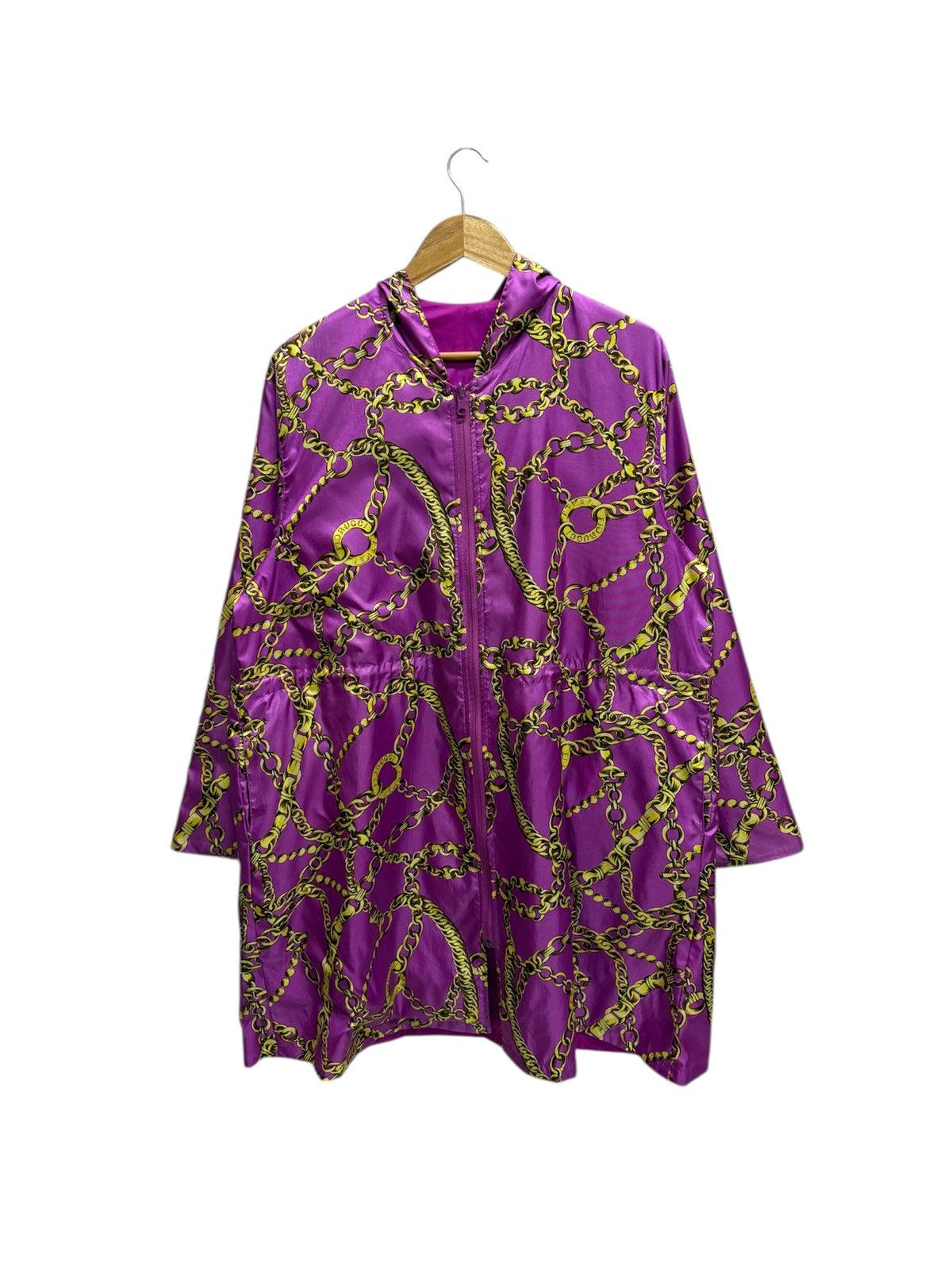 Fiorucci Vintage Fiorucci GoldChain Raincoat Parka Windbreaker Jacket Size XL / US 12-14 / IT 48-50 - 1 Thumbnail