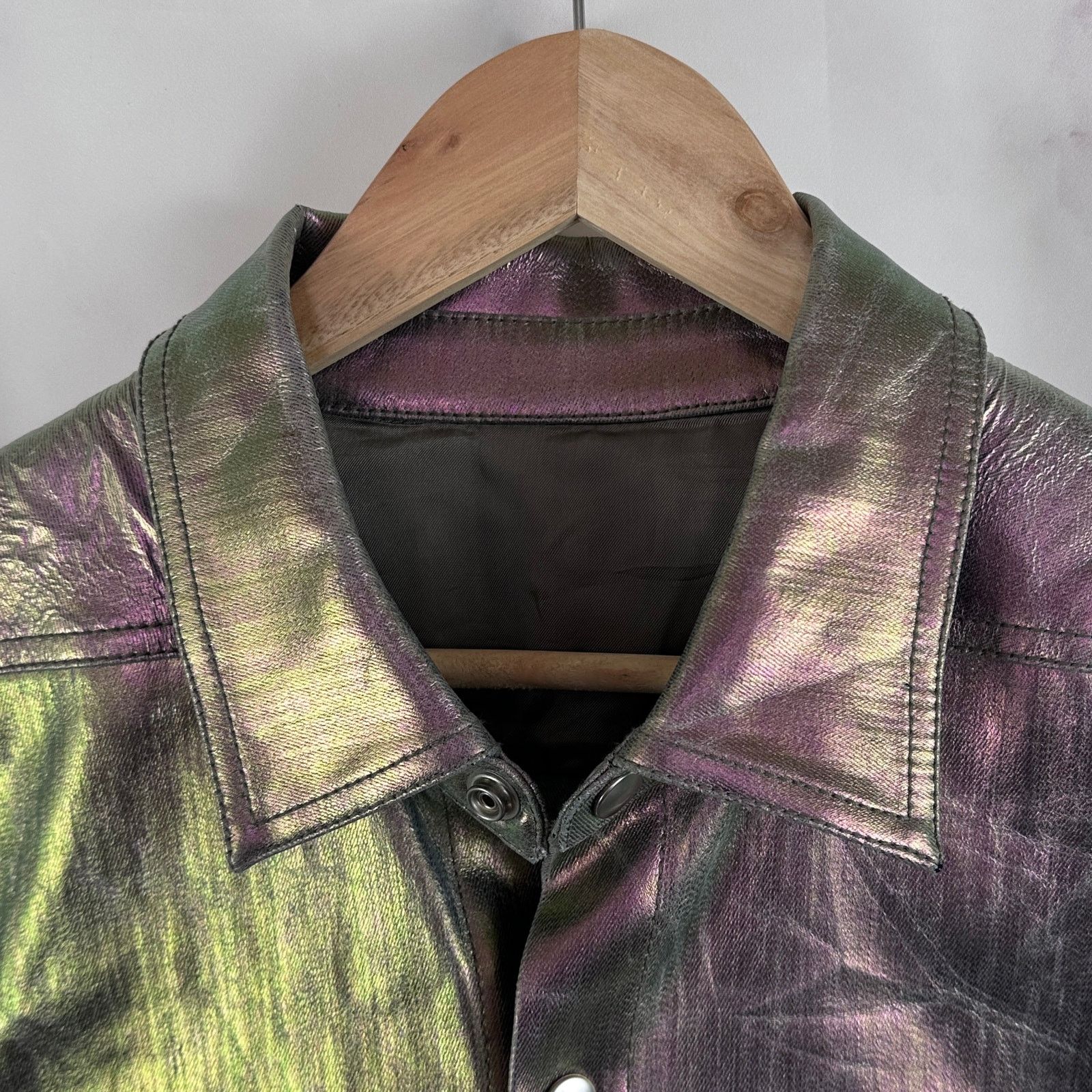 Rick Owens Rick Owens S/S20 Iris Shiny Denim Outershirt Size US L / EU 52-54 / 3 - 4 Thumbnail