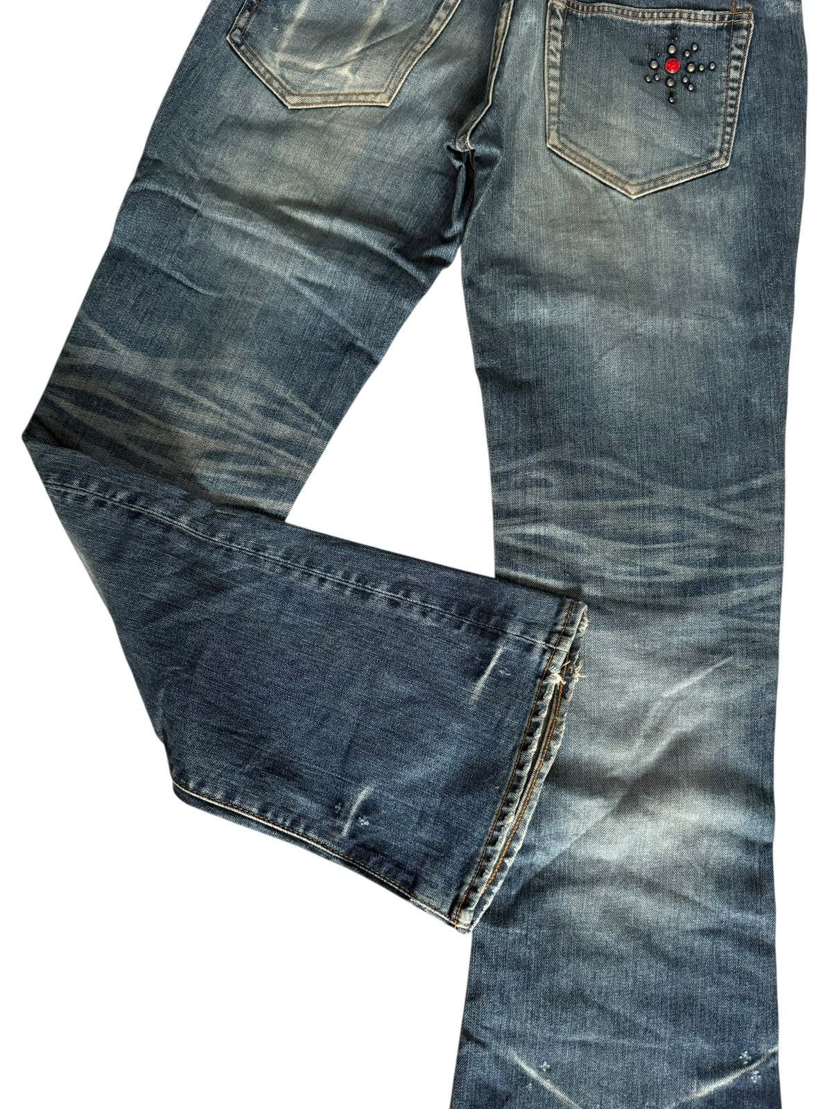 Tornado Mart Flared Jeans Sanford Distressed Faded Bootcut Denim Size US 31 - 18 Thumbnail