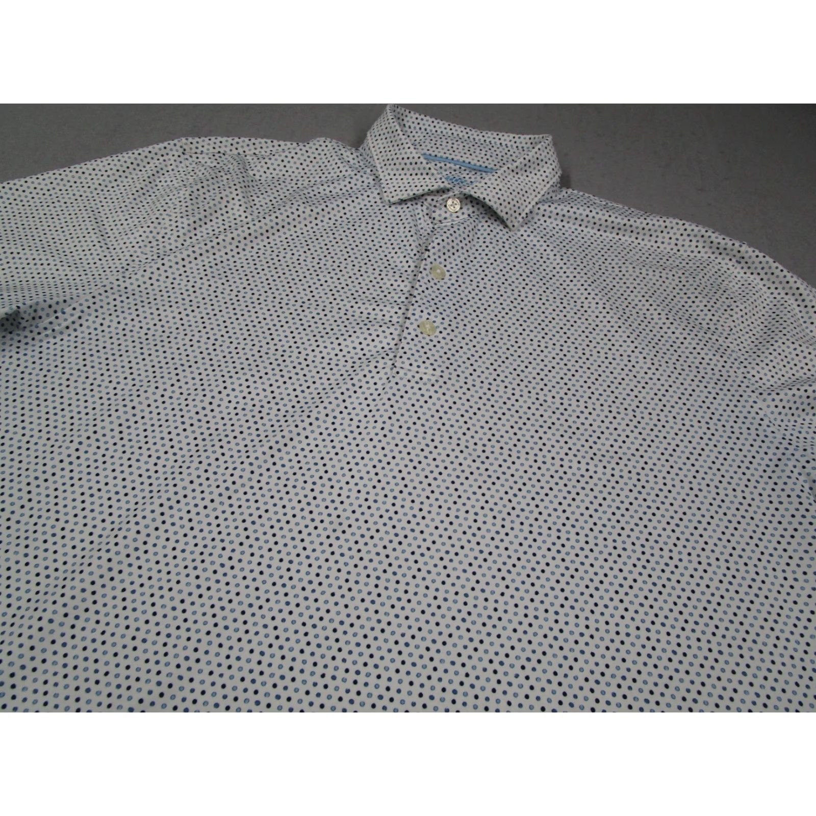 johnnie-O johnnie-O Polo Shirt Mens L White Blue Polka Dot Performance Golf PVGC 1924 Size US L / EU 52-54 / 3 - 2 Thumbnail