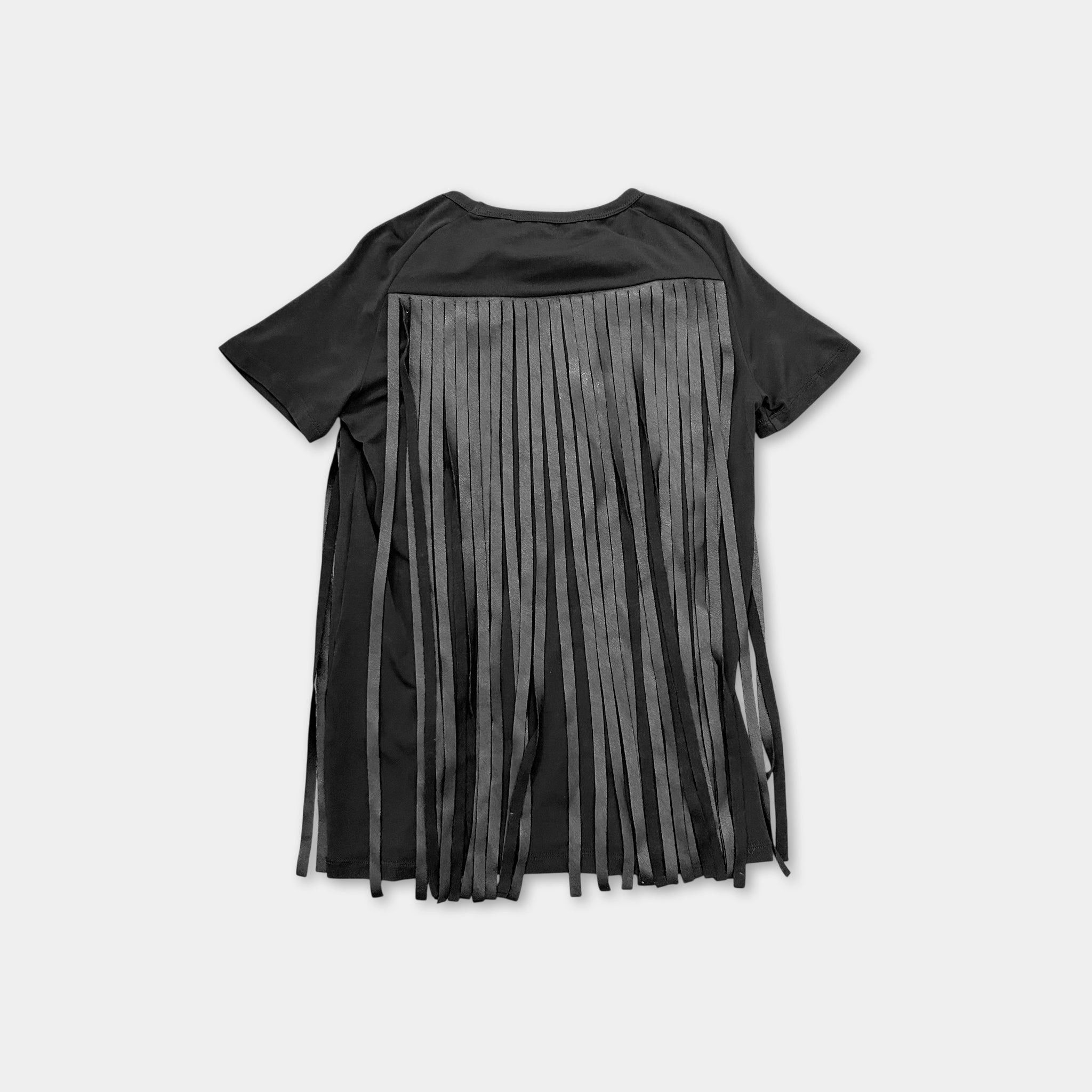 Neil Barrett Neil barret Black Leather Fringe T-shirt Size US S / EU 44-46 / 1 - 4 Thumbnail