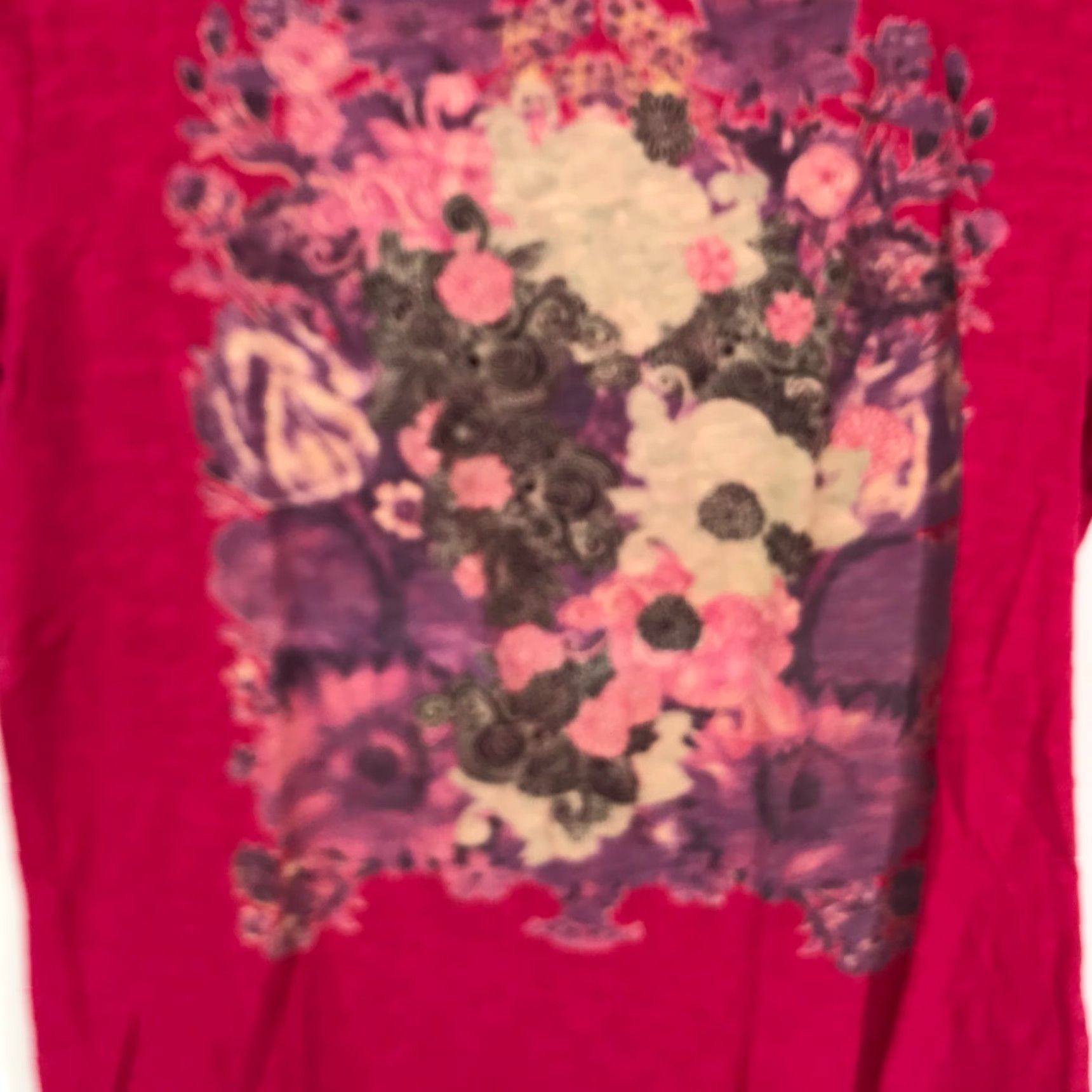 Old Navy Old Navy Womens Shirt T Shirt Floral Red Round Neck Short Sleeves Pullover Large Size L / US 10 / IT 46 - 3 Thumbnail