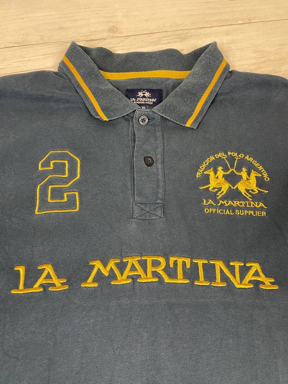 La Martina Vintage La Martina Polo Long Sleeve Shirt Big Logo Size US XL / EU 56 / 4 - 4 Thumbnail