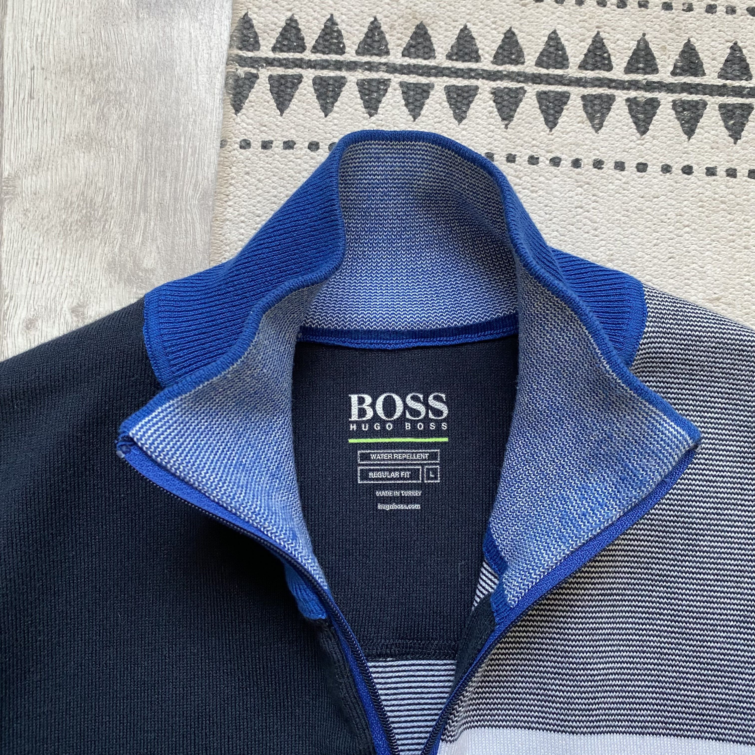 Hugo Boss Designer Hugo Boss Sweater light half zip colorblock Size US L / EU 52-54 / 3 - 7 Thumbnail