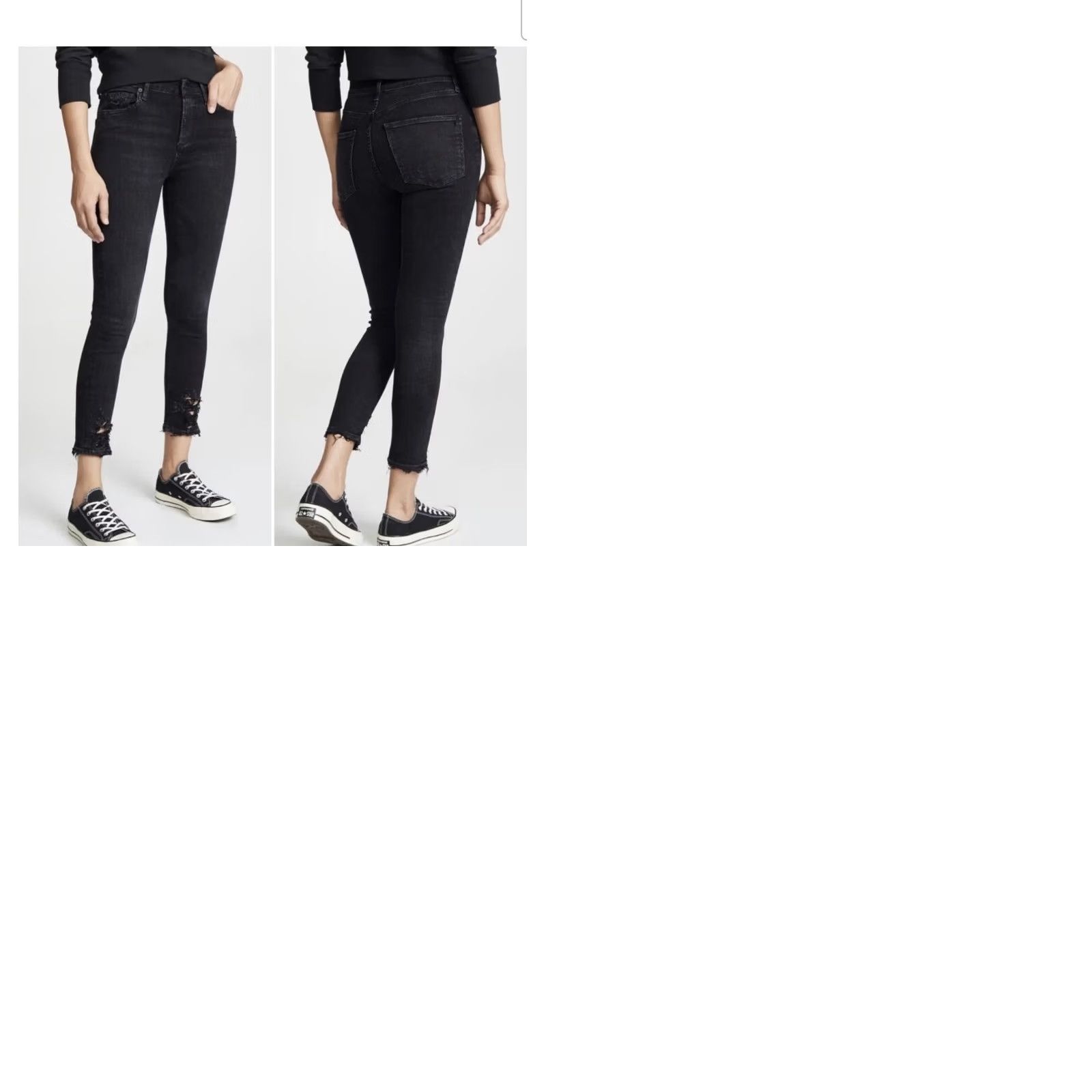 Agolde AGOLDE Sophie Mid rise Jeans Women's Black Stretch Size 31 Denim Regular Fit jeans 31 Black Womens Size 24" / US 00 / IT 34 - 9 Thumbnail