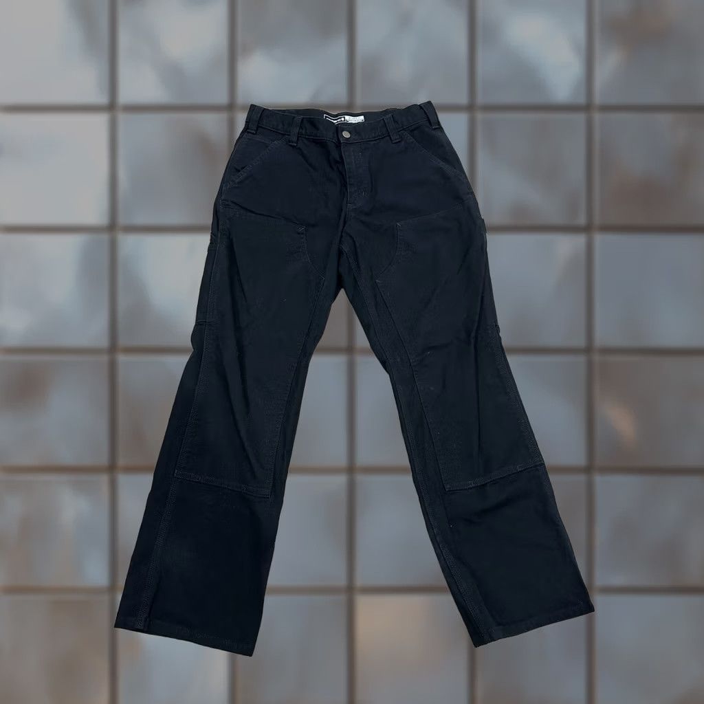 VINTAGE Carhartt 103334 Black Double Front Carpenter Pants 32x29