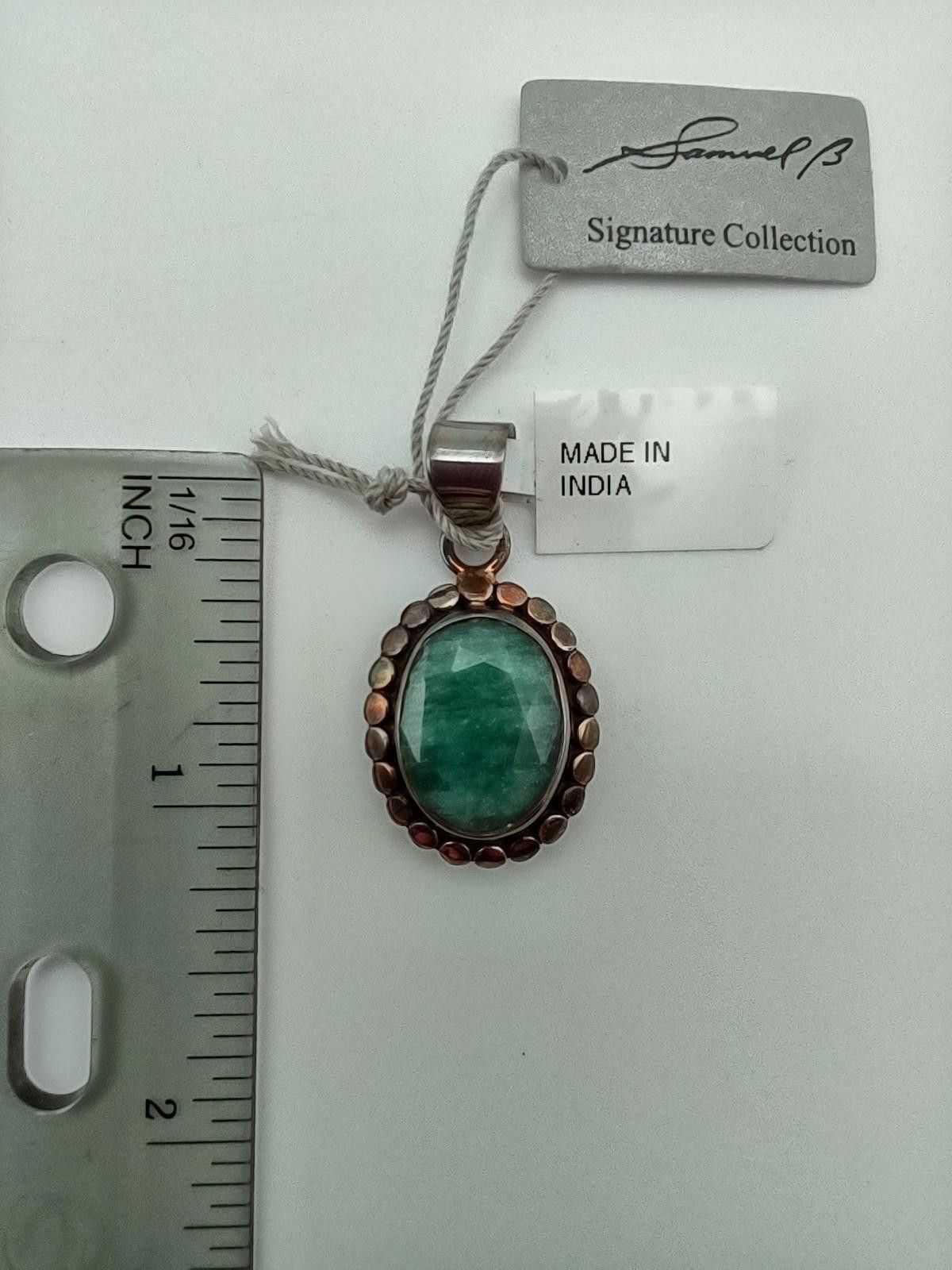 Other Samuel B 925 Rustic Emerald Bali Pendant 5.96g with Tags Size ONE SIZE - 4 Thumbnail