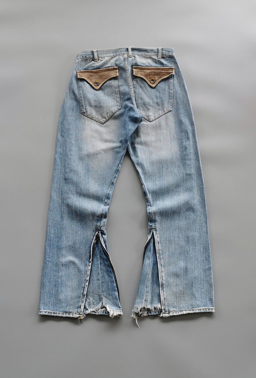 Japanese Brand Bootcut Sheepskin Leather Power To The People Jeans Size US 31 - 8 Thumbnail