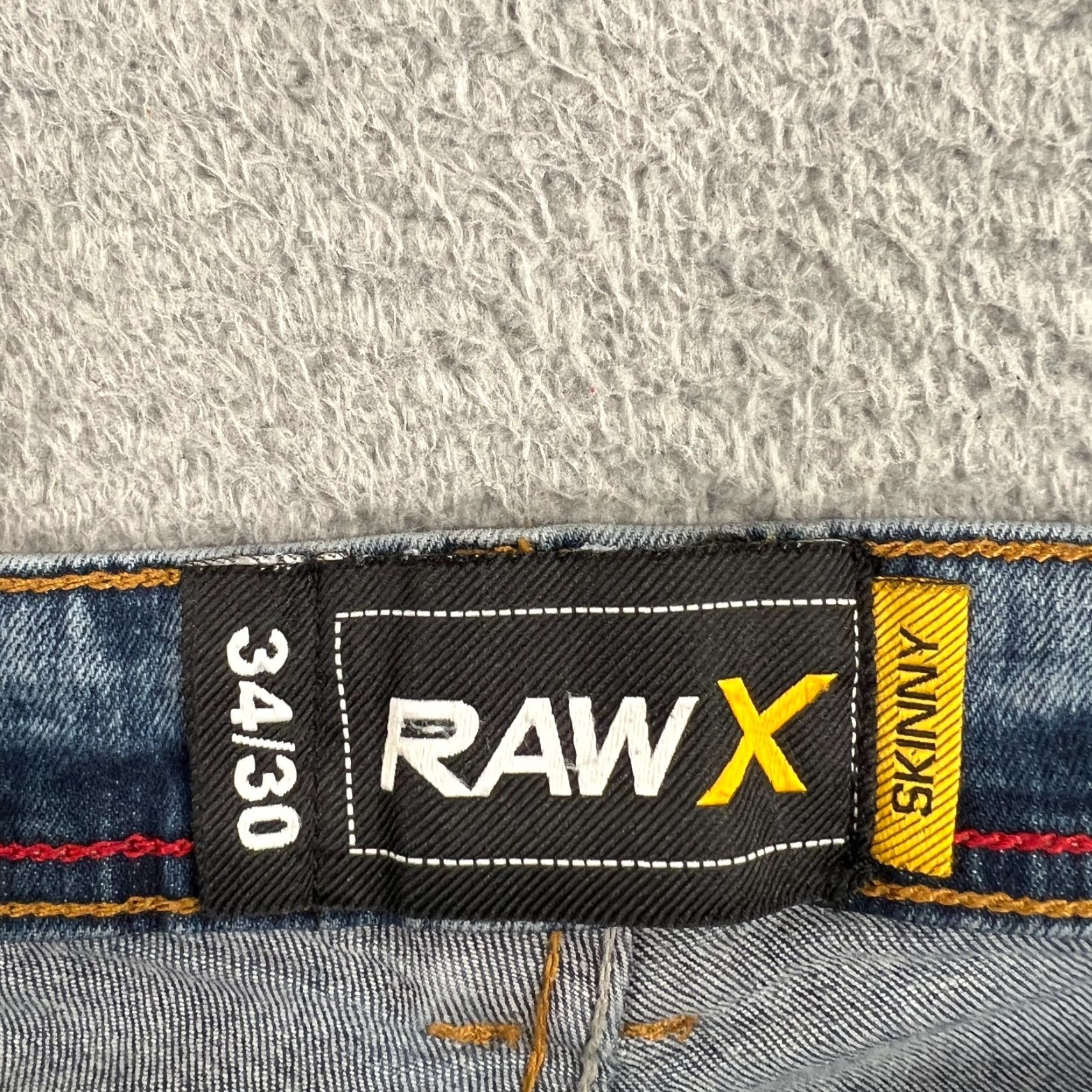 Vintage VINTAGE Raw X Men's Skinny Distressed Jeans 34x30 Blue Denim Streetwear Size US 34 / EU 50 - 6 Thumbnail