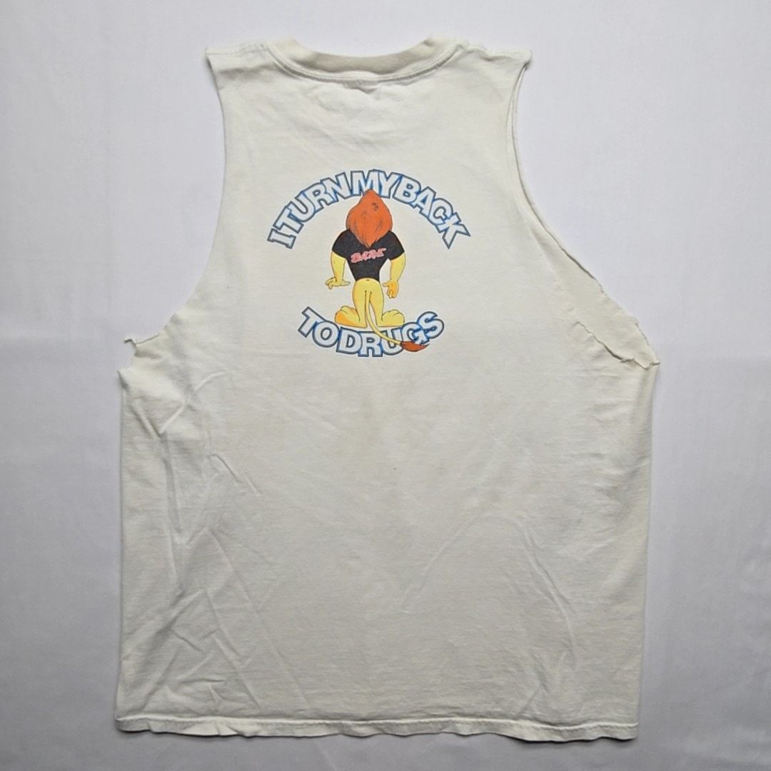 Vintage Vintage DARE Shirt I Turn My Back To Drugs White XL Tank Top Size US XL / EU 56 / 4 - 1 Thumbnail