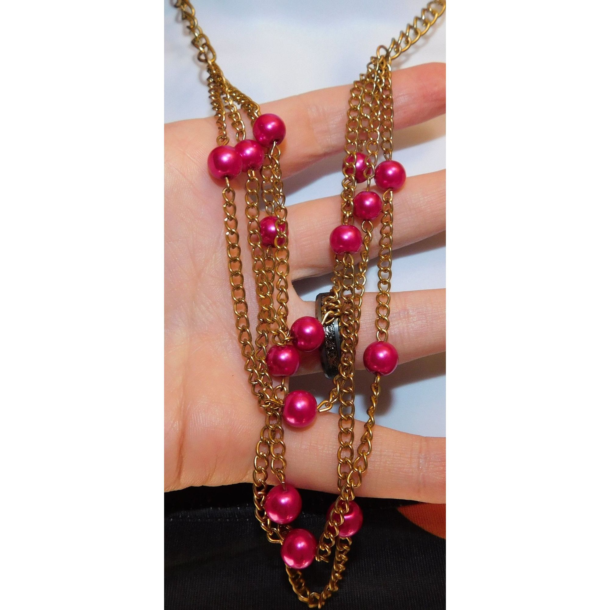 Other Pink And Gold Cascade Necklace Size ONE SIZE - 5 Thumbnail