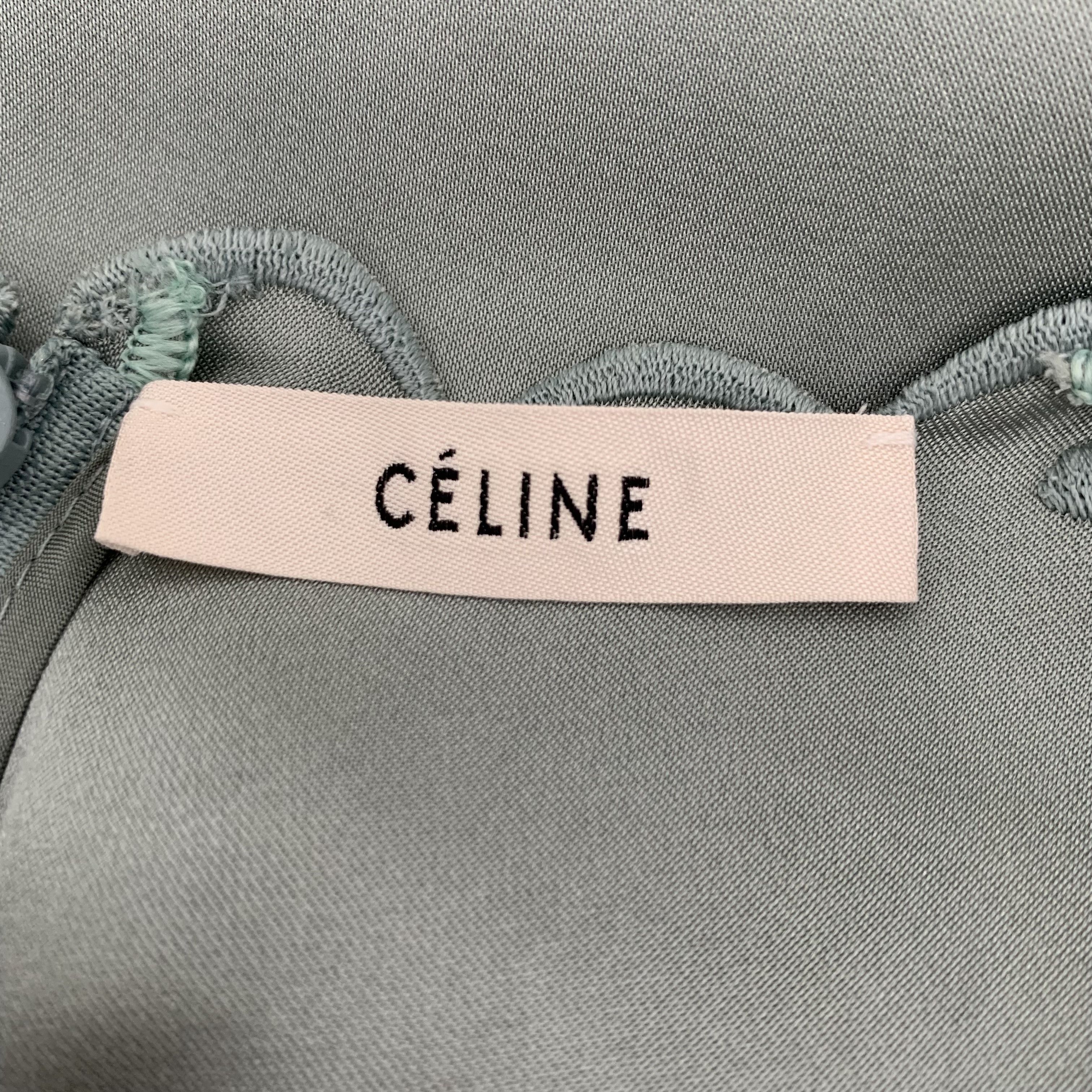 Celine Celine Green V-Neck Dress 36 Size XS / US 0-2 / IT 36-38 - 2 Thumbnail