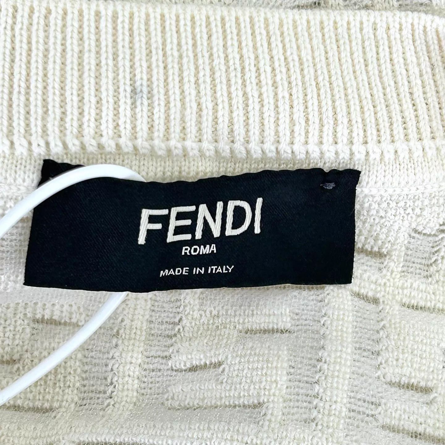 Fendi Fendi New White FF Pattern Crewneck Wool Pullover Size US M / EU 48-50 / 2 - 3 Thumbnail