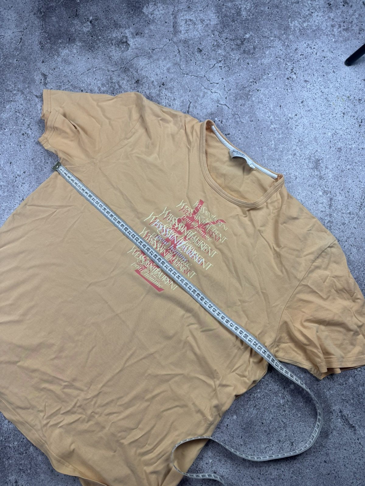Yves Saint Laurent Yves Saint Laurent Big 3D monogram logo YSL T shirt Peach Size US L / EU 52-54 / 3 - 6 Thumbnail