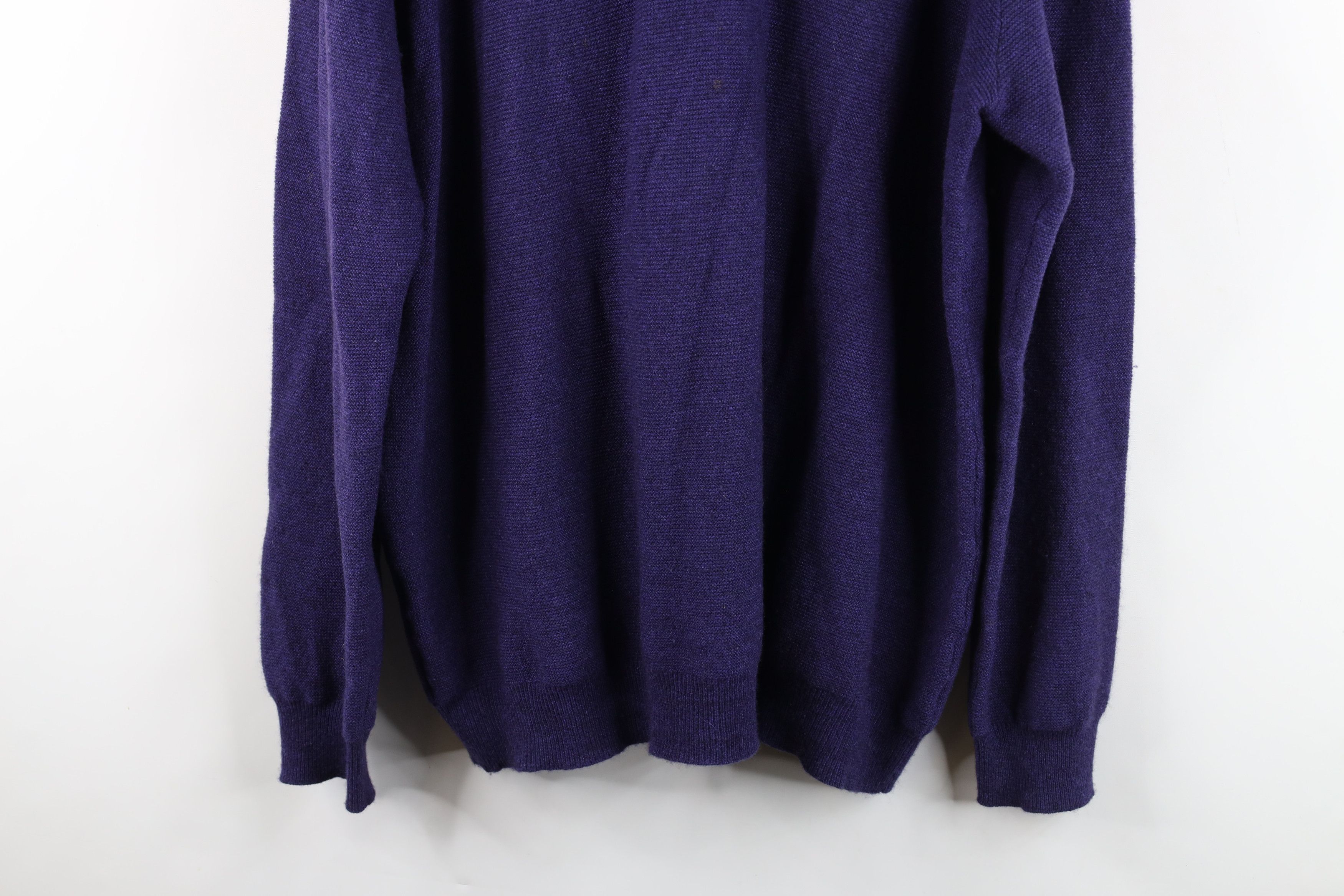 Vintage Vintage Streetwear Cashmere Knit Half Zip Sweater Purple Size US XL / EU 56 / 4 - 3 Thumbnail