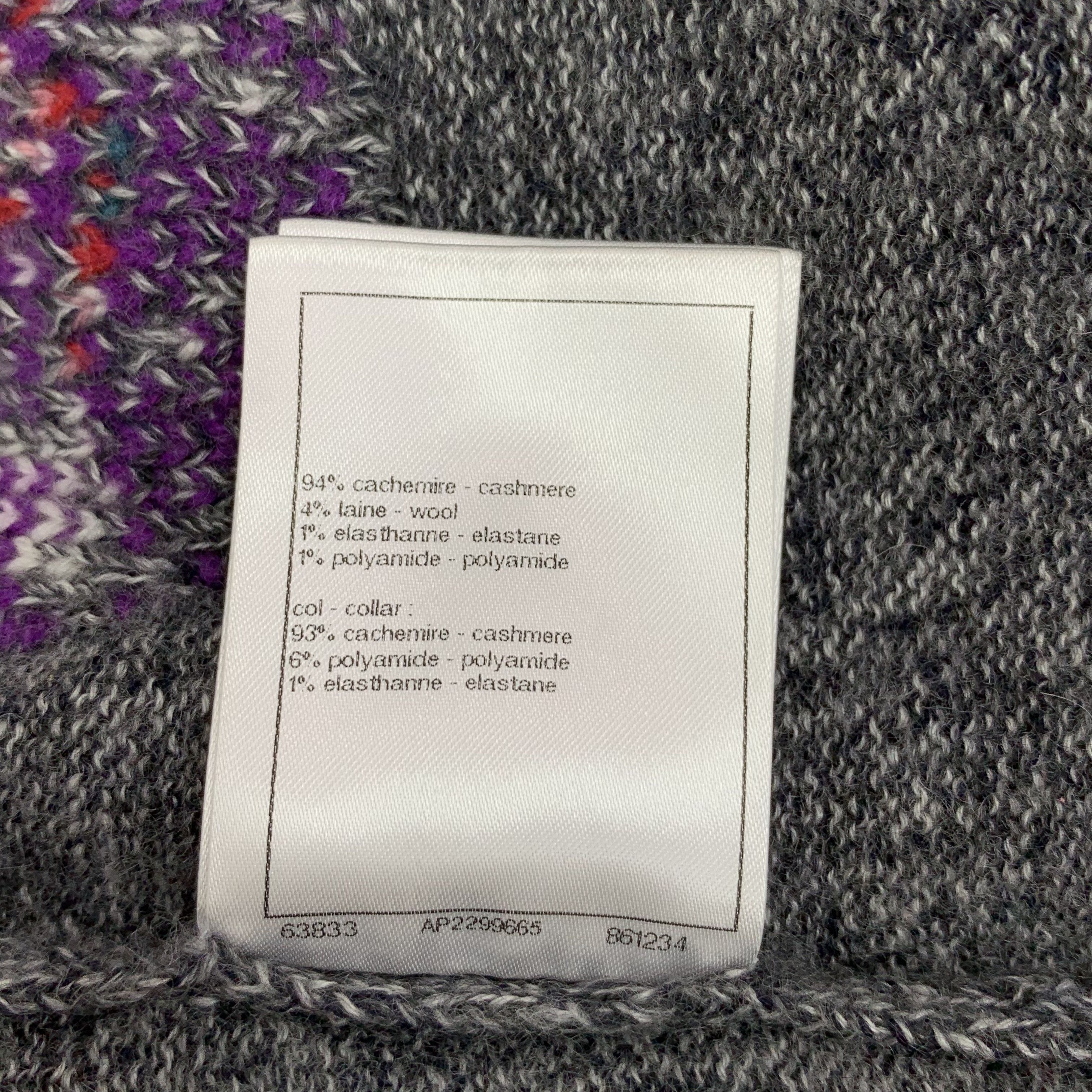 Chanel Chanel Cashmere Knit Sweater Dark Grey (40) Size S / US 4 / IT 40 - 9 Thumbnail