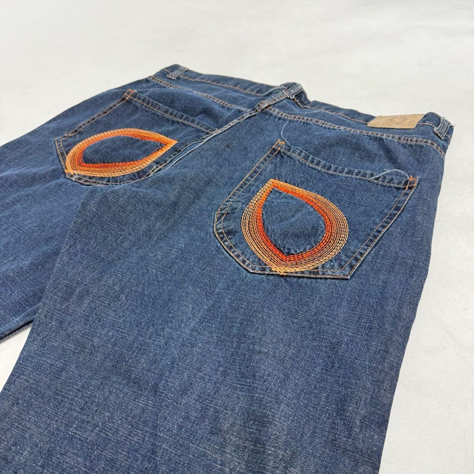 Japanese Brand × Le Grande Bleu (L.G.B.) × Vintage Vintage dark wash grunge archive baggy y2k embroidered jeans Size US 44 / EU 60 - 2 Thumbnail
