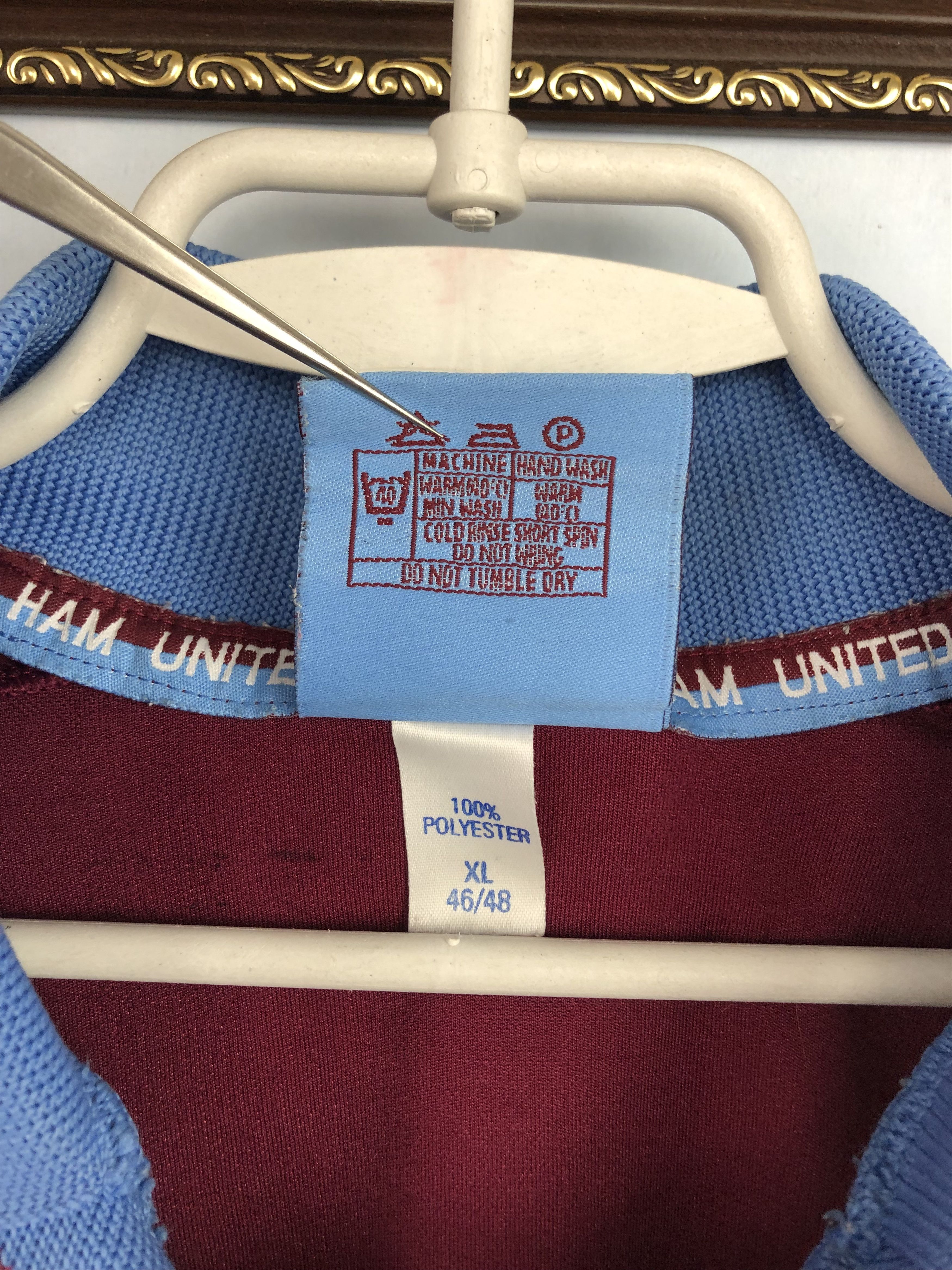 Vintage West Ham United Home football shirt 1998 Soccer Jersey Pony Size US XL / EU 56 / 4 - 11 Thumbnail