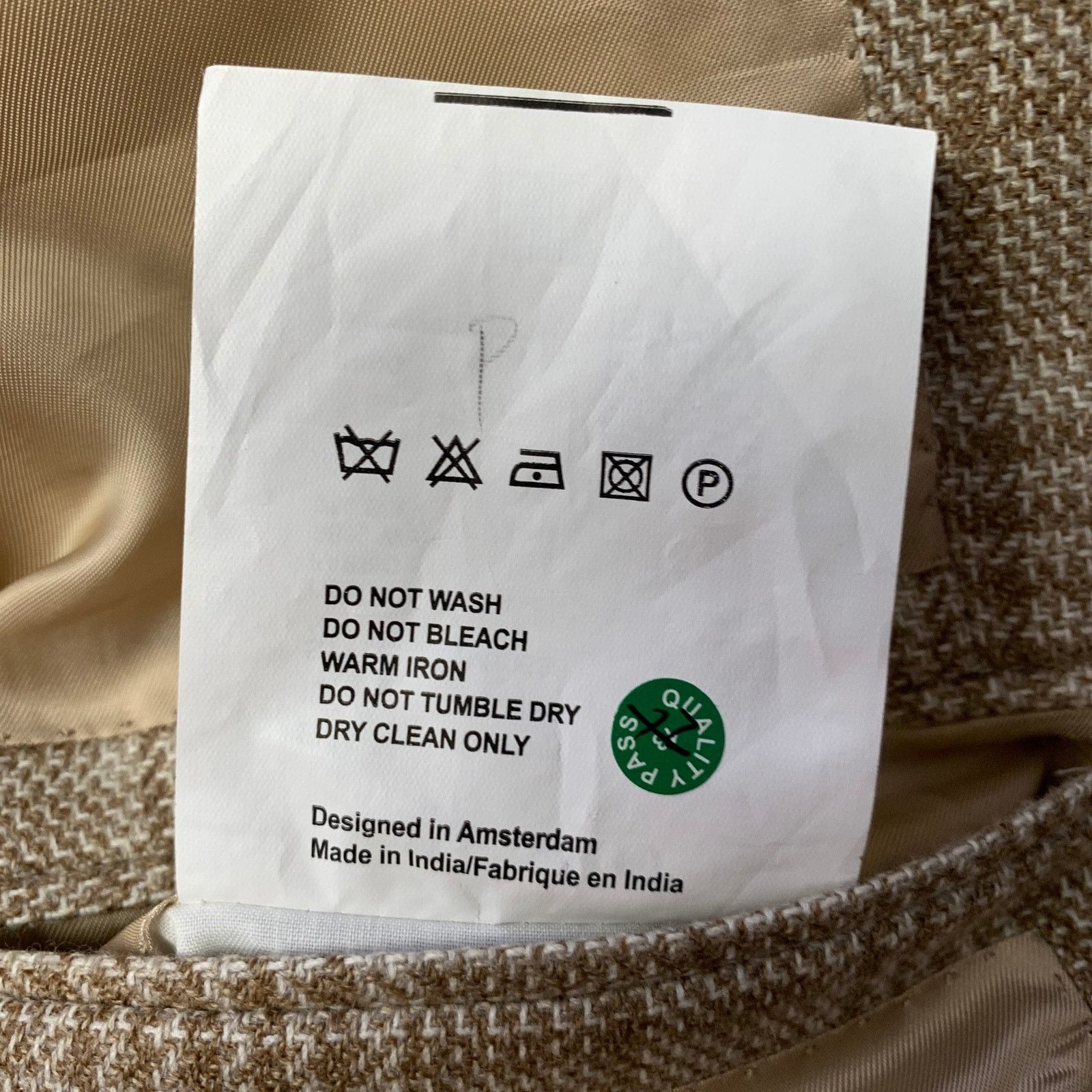 Other ATELIER MUNRO 38 Off White Check Notch Lapel Sport Coat Size 38R - 9 Thumbnail
