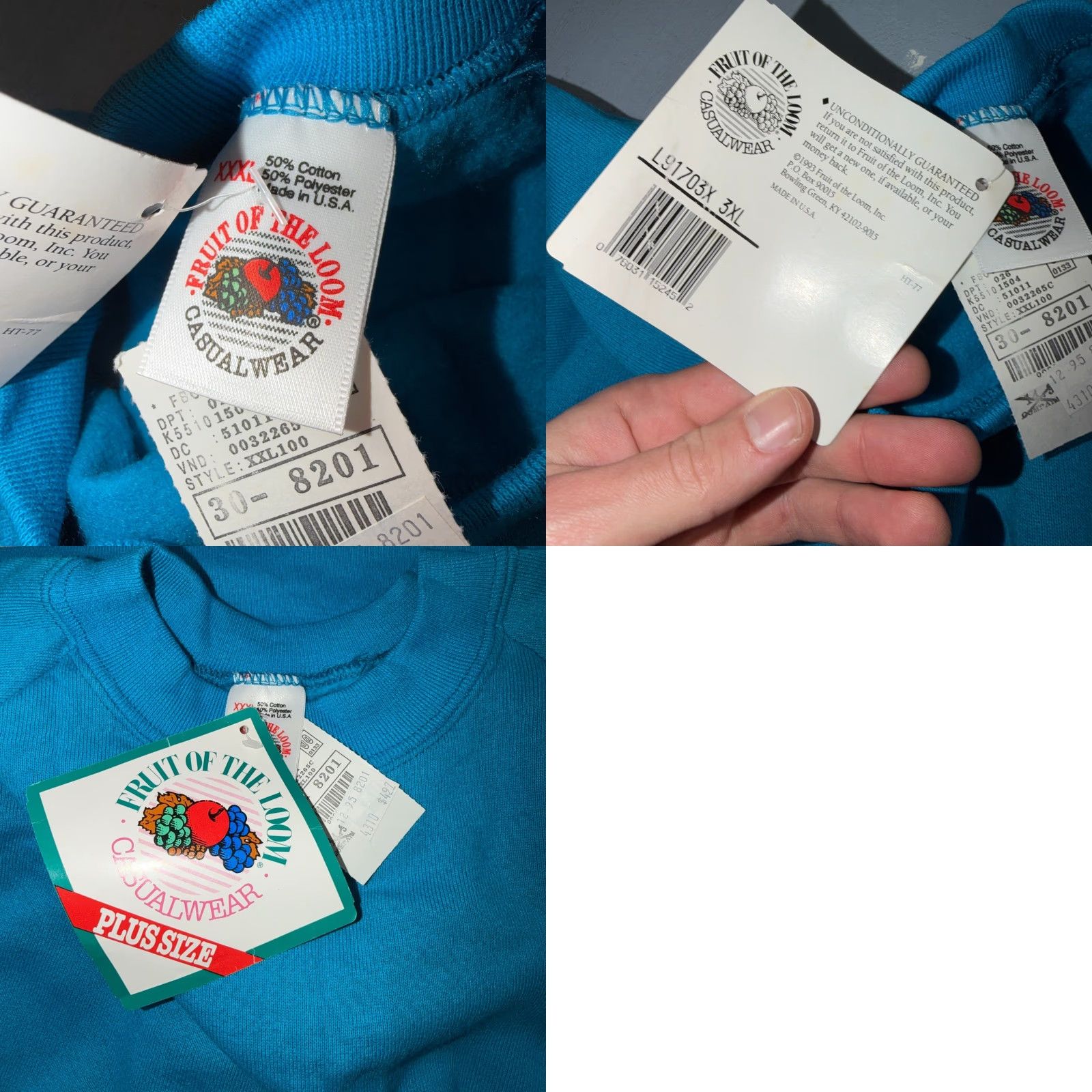 Fruit Of The Loom VTG Fruit of the Loom Sweatshirt Mens 3XL Blue Travel USA America Graphic Print Crew Neck Long Sleeve Pullover Fleece Cotton Vintage Size US XXL / EU 58 / 5 - 8 Thumbnail